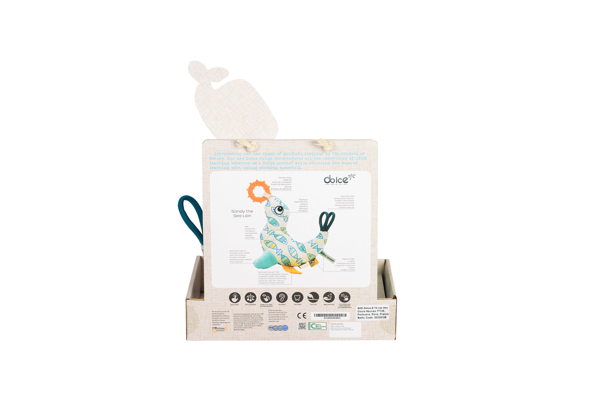 Alternative view of Dolce Toys Ocean Series Sandy the Sea Lion Interactive Plush