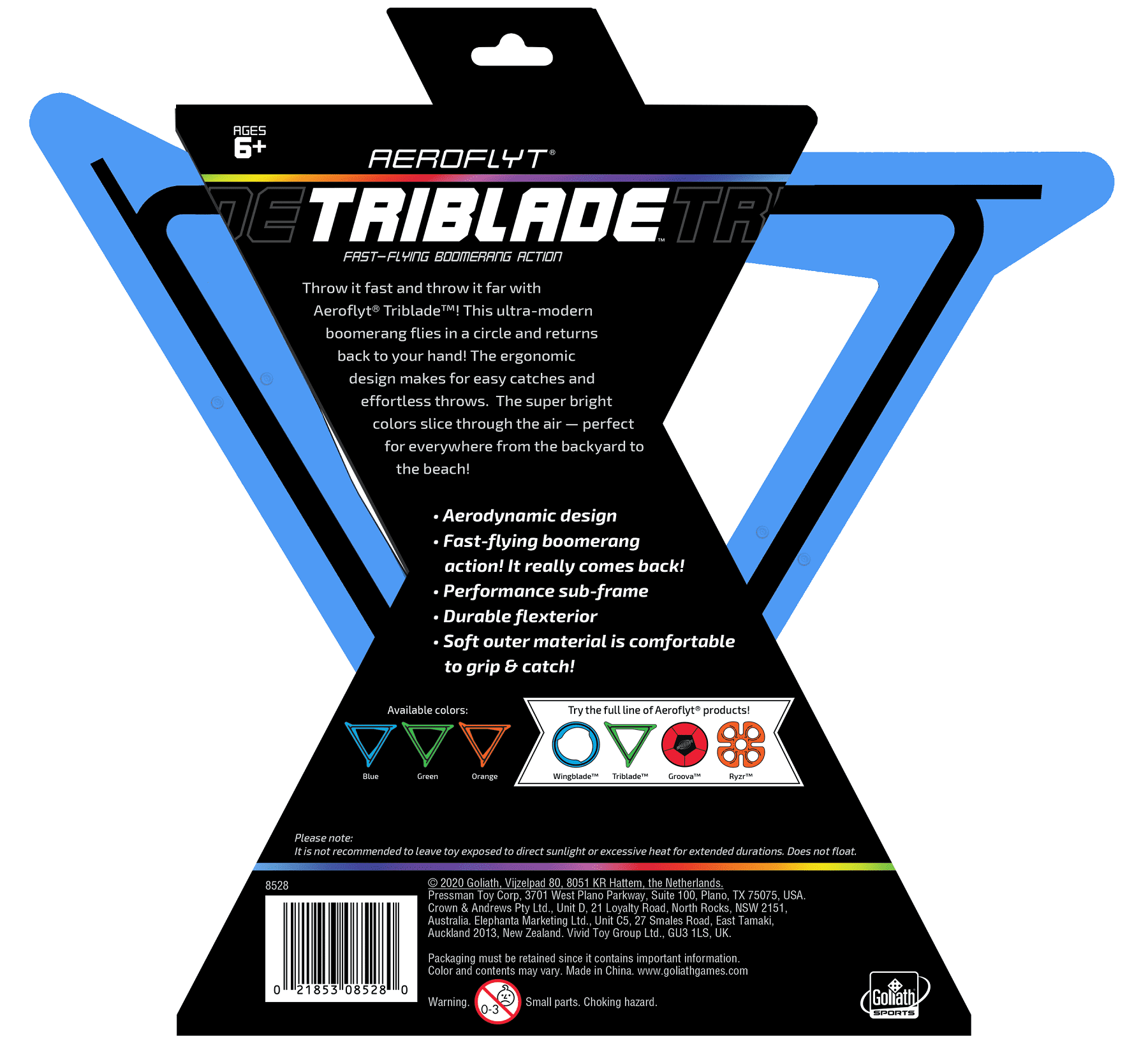 Alternative view of Goliath Sports Aeroflyt Triblade Blue - High-Flying Boomerang Fun