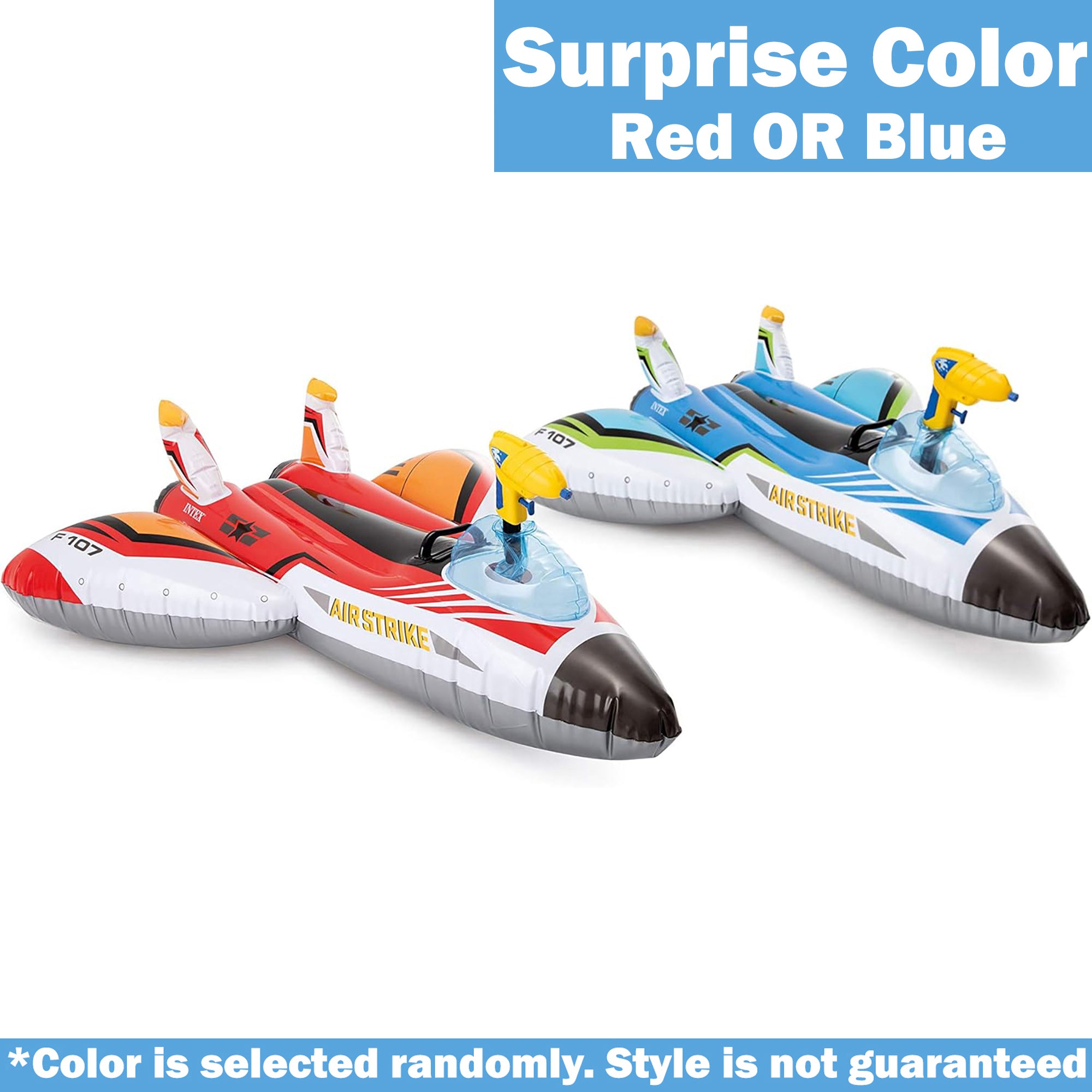 Alternative view of Intex Plane Ride-On Pool Float with Water Gun, Red/Blue