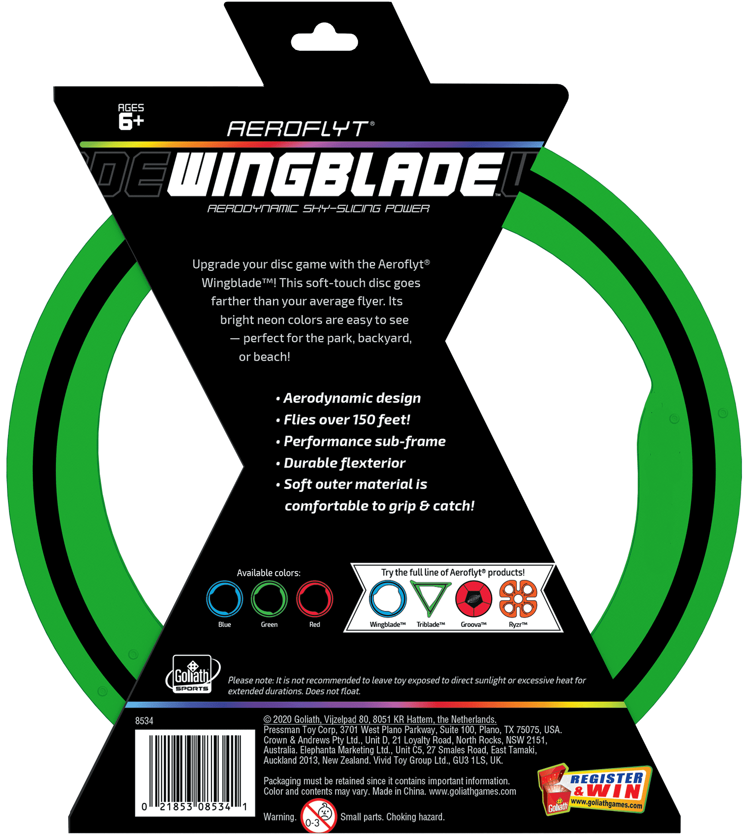 Alternative view of Goliath Sports Aeroflyt Wingblade Green - Ultimate Flying Disc