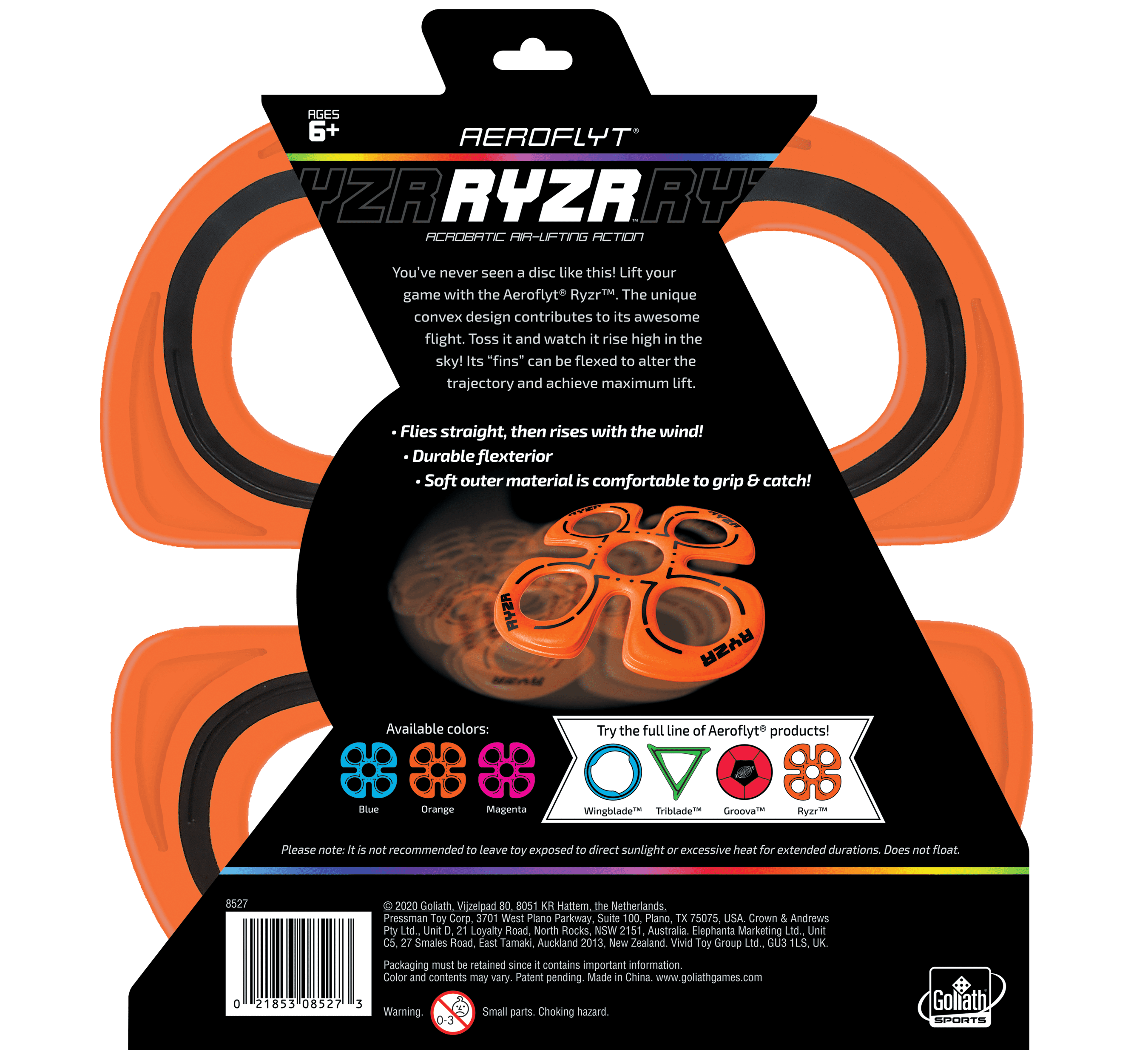 Alternative view of Goliath Sports Aeroflyt Ryzr Orange - Acrobatic Flying Disc