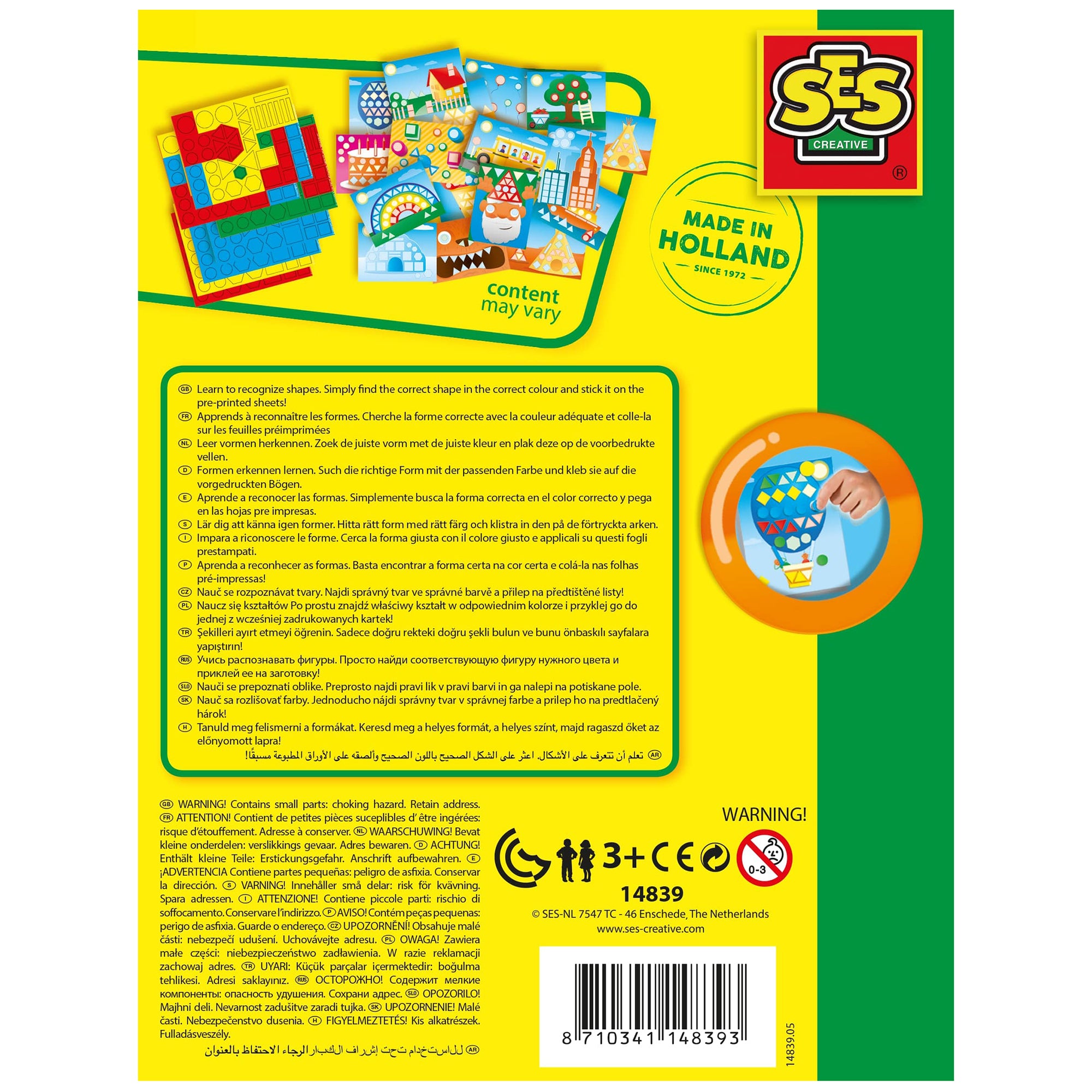 Alternative view of SES Creative I'm Learning to Recognize Shapes - Shape Matching Mosaic Play Set - 300+ Stickers, Vibrant Scenes for Toddlers 3+