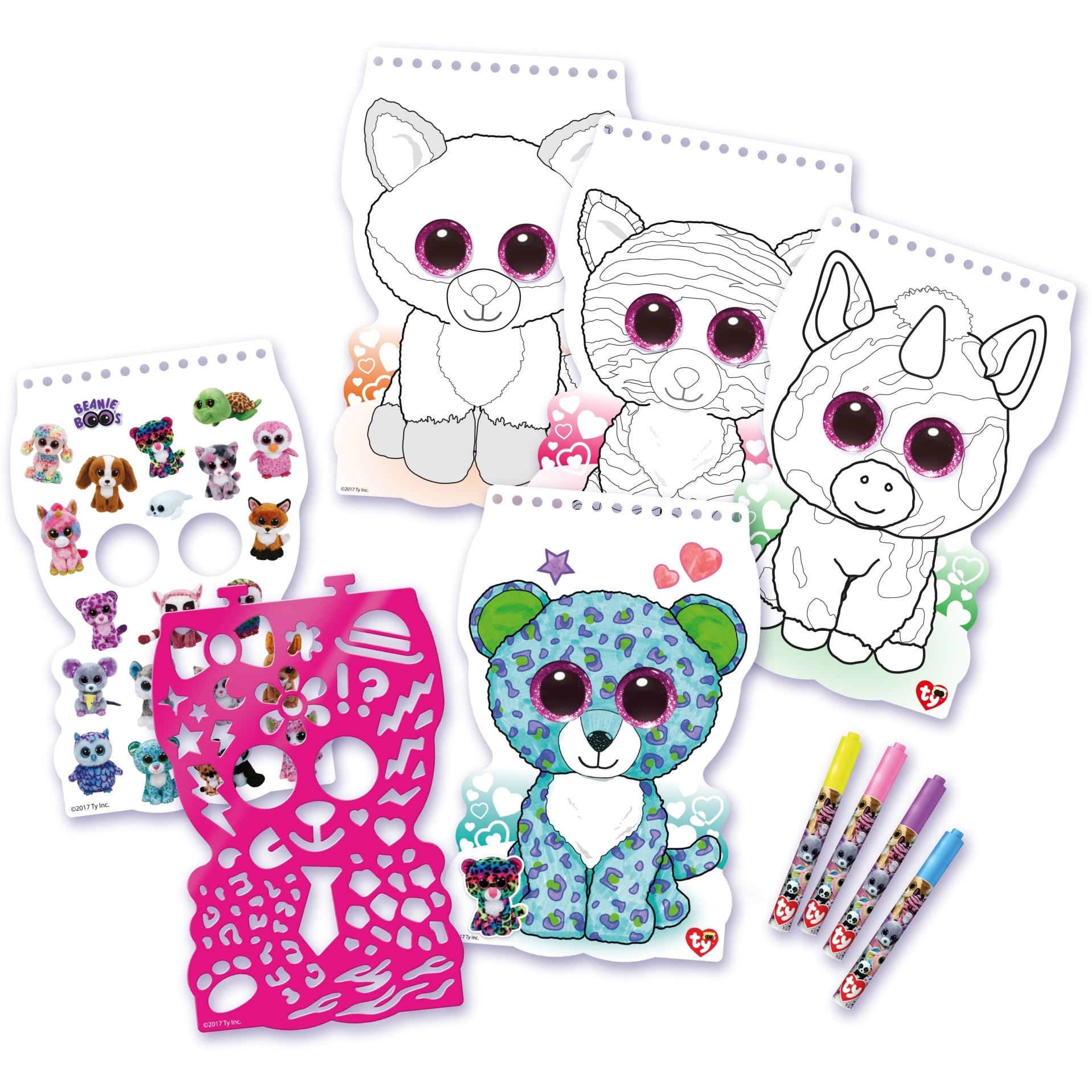 Ty Beanie Boos 8 inch Mini Sketch Set with Glittery Stickers and Pouch