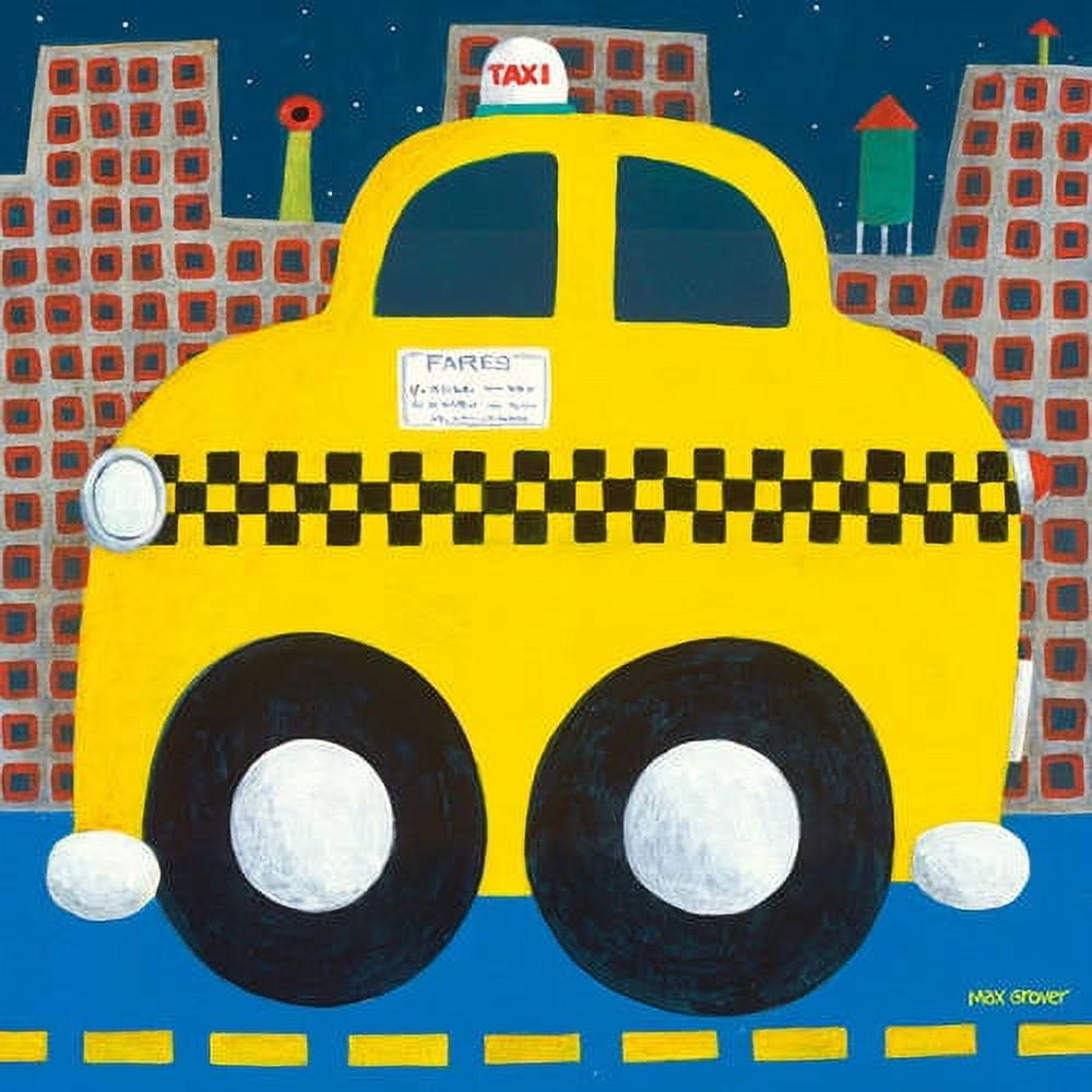 Oopsy Daisys Vibrant Taxicab Canvas Art by Max Grover