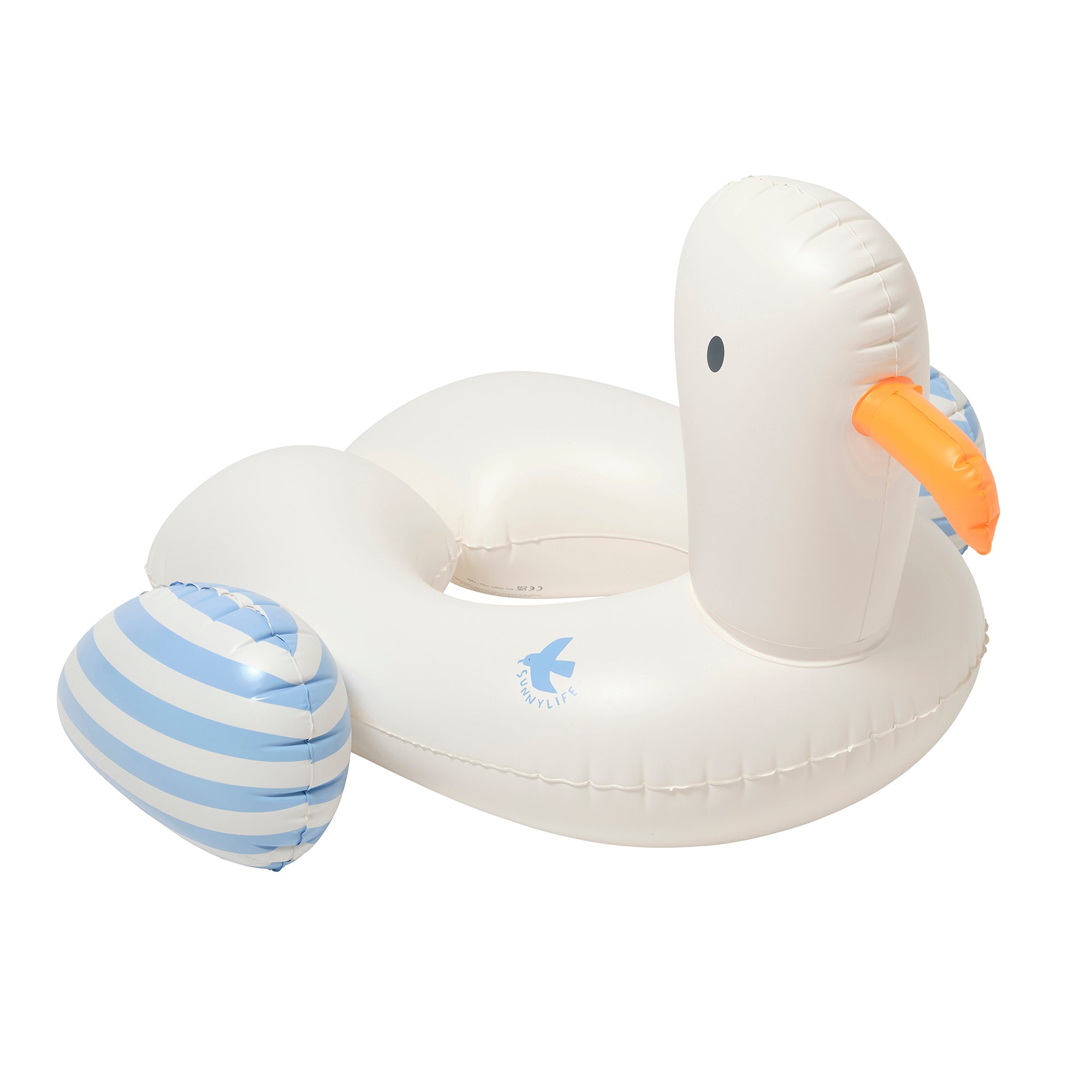 Sunnylife Sid The Seagull Inflatable Pool Ring - Blue Stripe