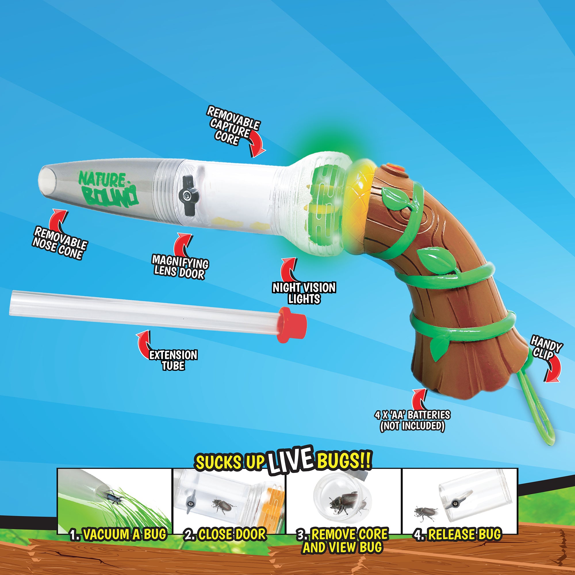 Alternative view of Nature Bound Bug Catcher Explorer Set - Insect Vacuum with LED Light