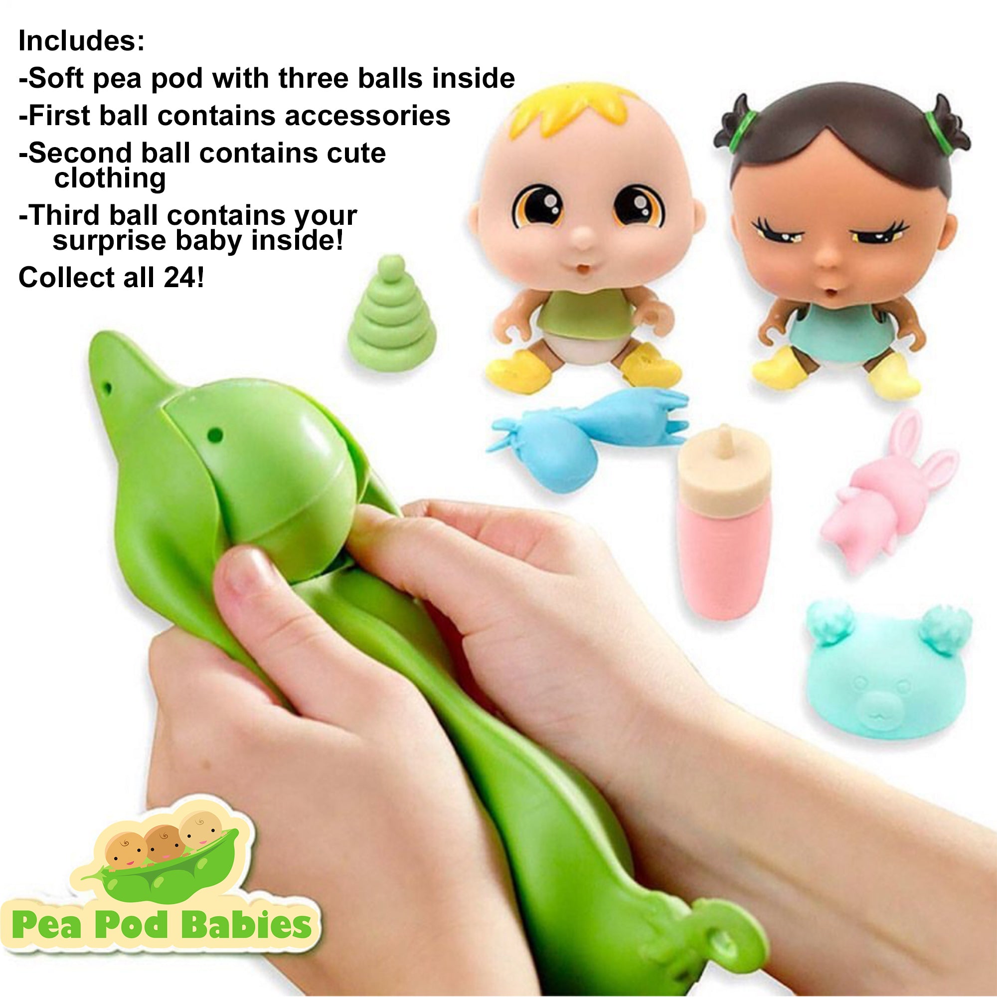 Alternative view of Pea Pod Babies Mystery Surprise 4pk - Mini Dolls & Accessories
