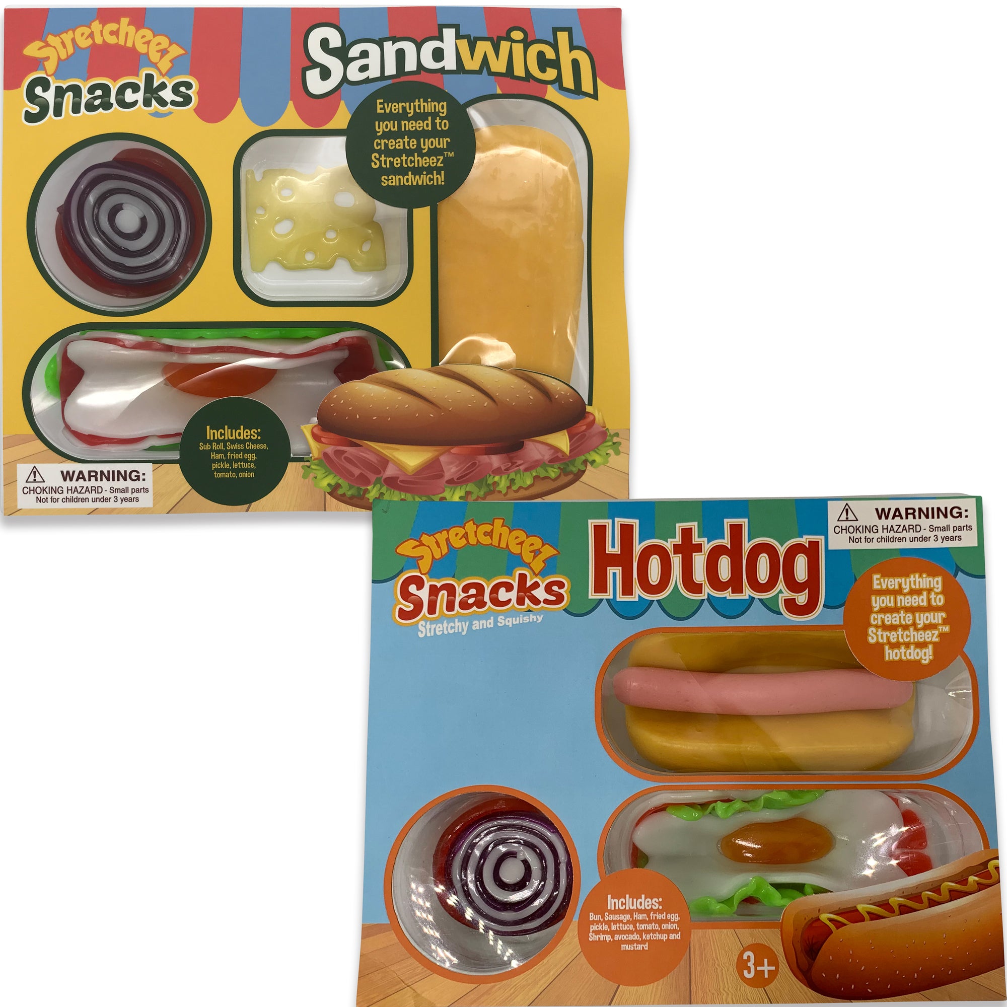 Stretcheez Snacks 2pk Mystery Combo: Breakfast, Sandwich, Hotdog Sets for Kids 3+
