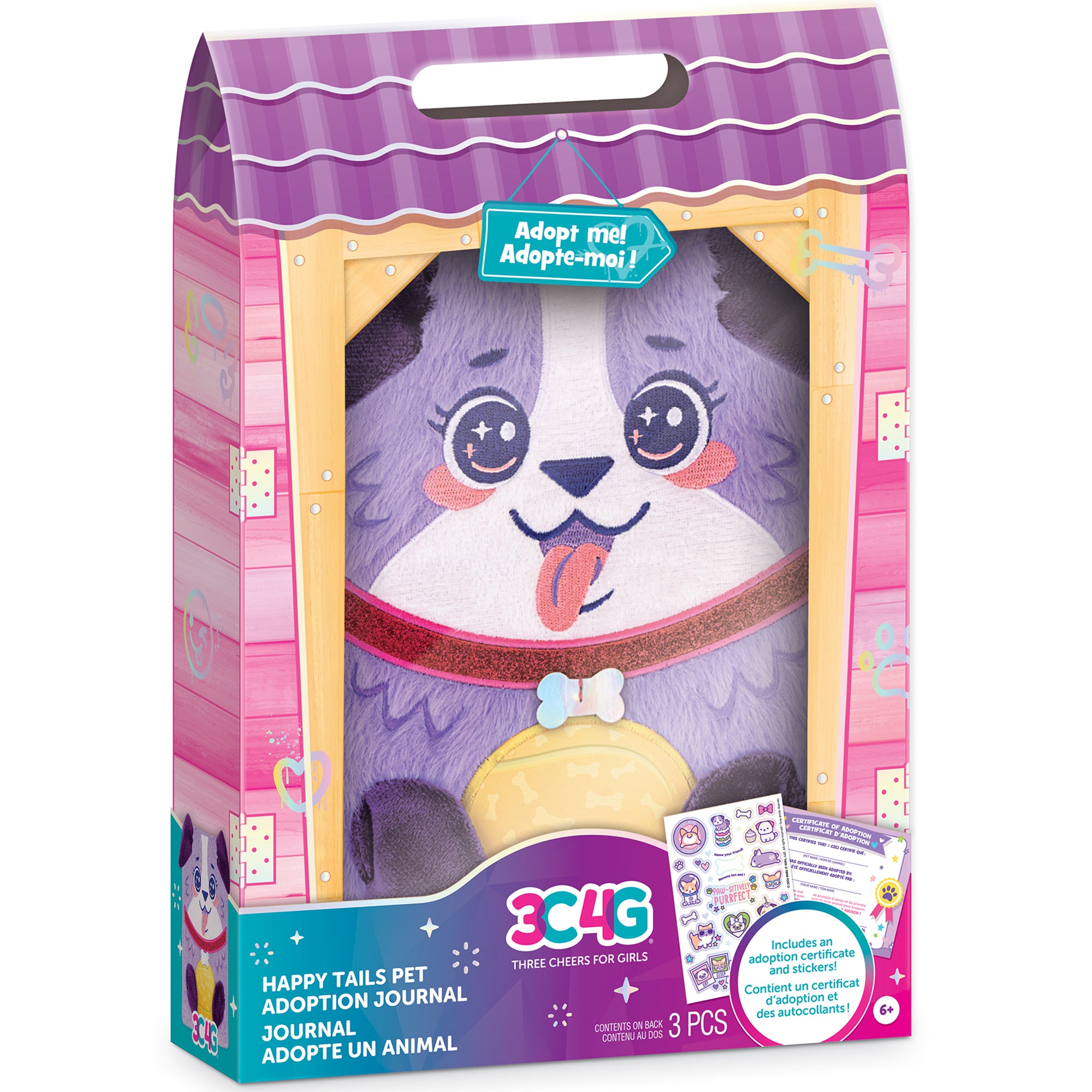 Alternative view of 3C4G Happy Tails - Plush Dog Adoption Journal - Girls & Kids 6+