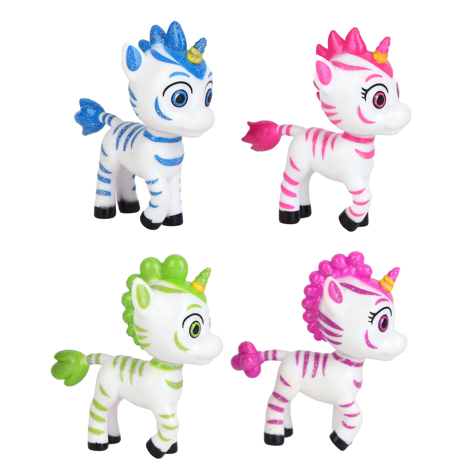 Zoonicorn Mini Figurine Set, 4-Pack 2.75 Inch - Aliel, Ene, Promi, Valeo - Kids 3+