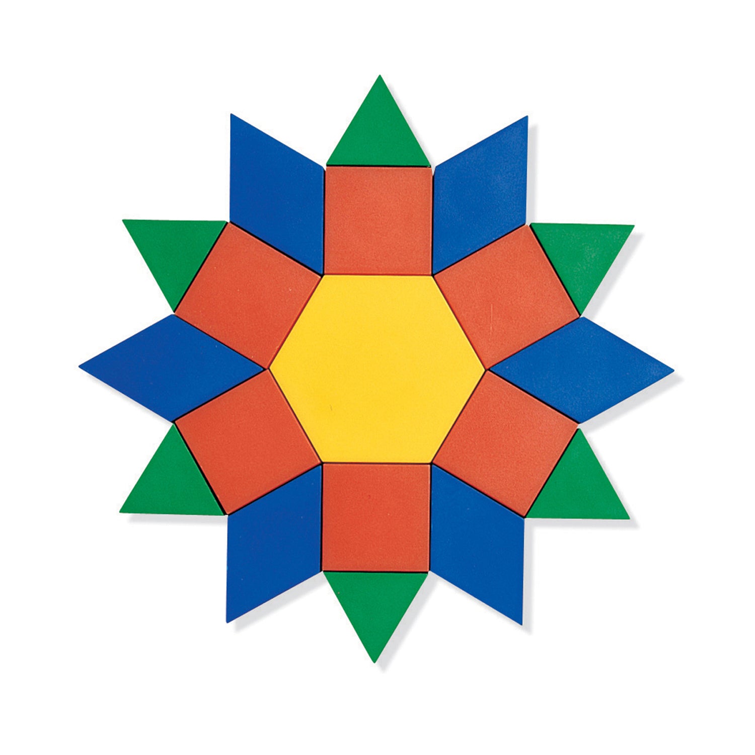 Alternative view of Learning Resources Wooden Pattern Blocks - Colorful Geometric Shapes - 250 Pieces