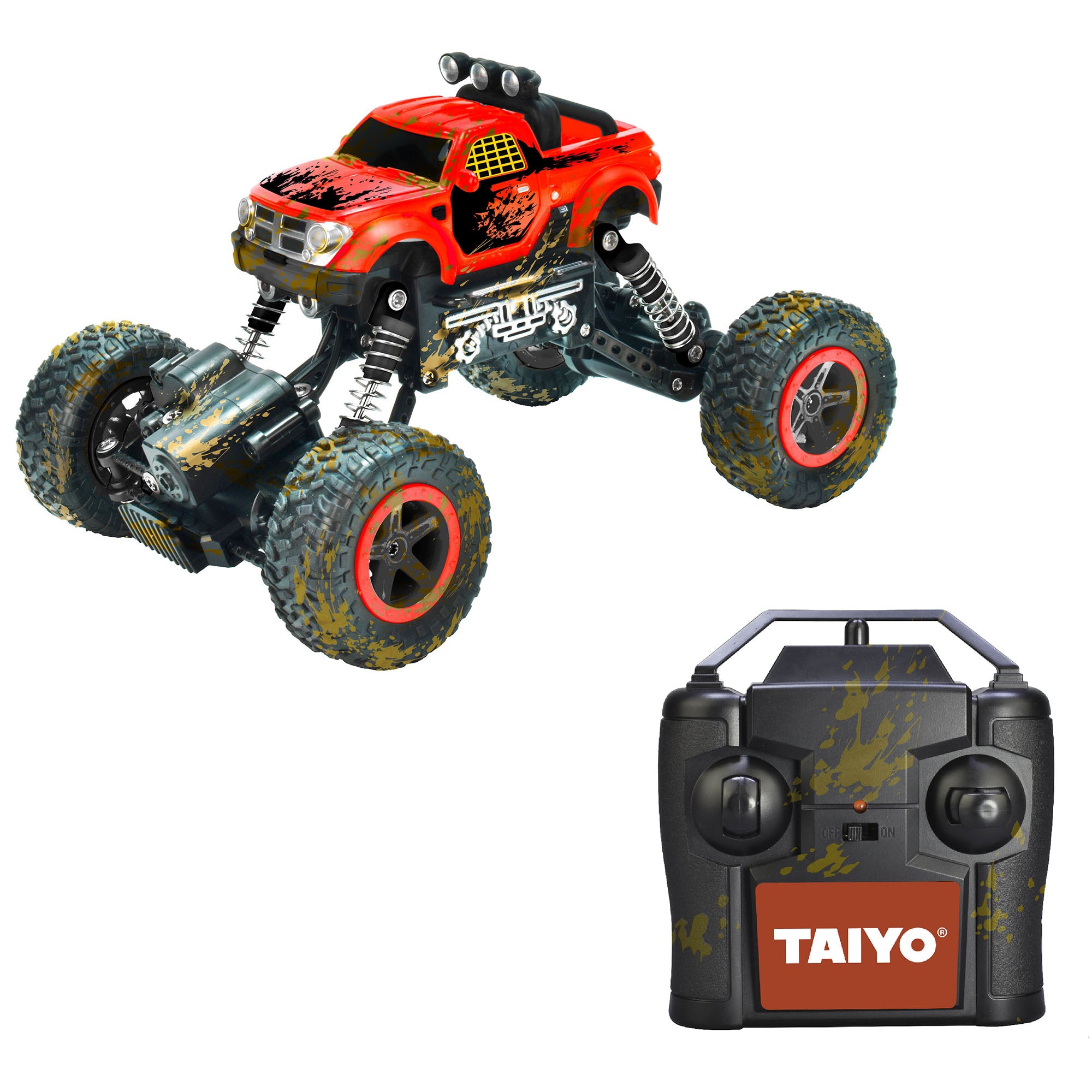 Alternative view of Taiyo Rock Crawler 1:18 Scale Radio Control Vehicle - Red