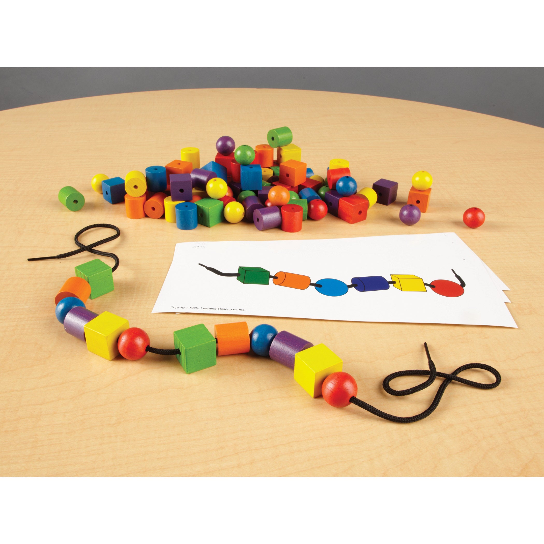 Alternative view of Learning Resources Beads and Pattern Cards Set - Educational Counting and Sorting Activity