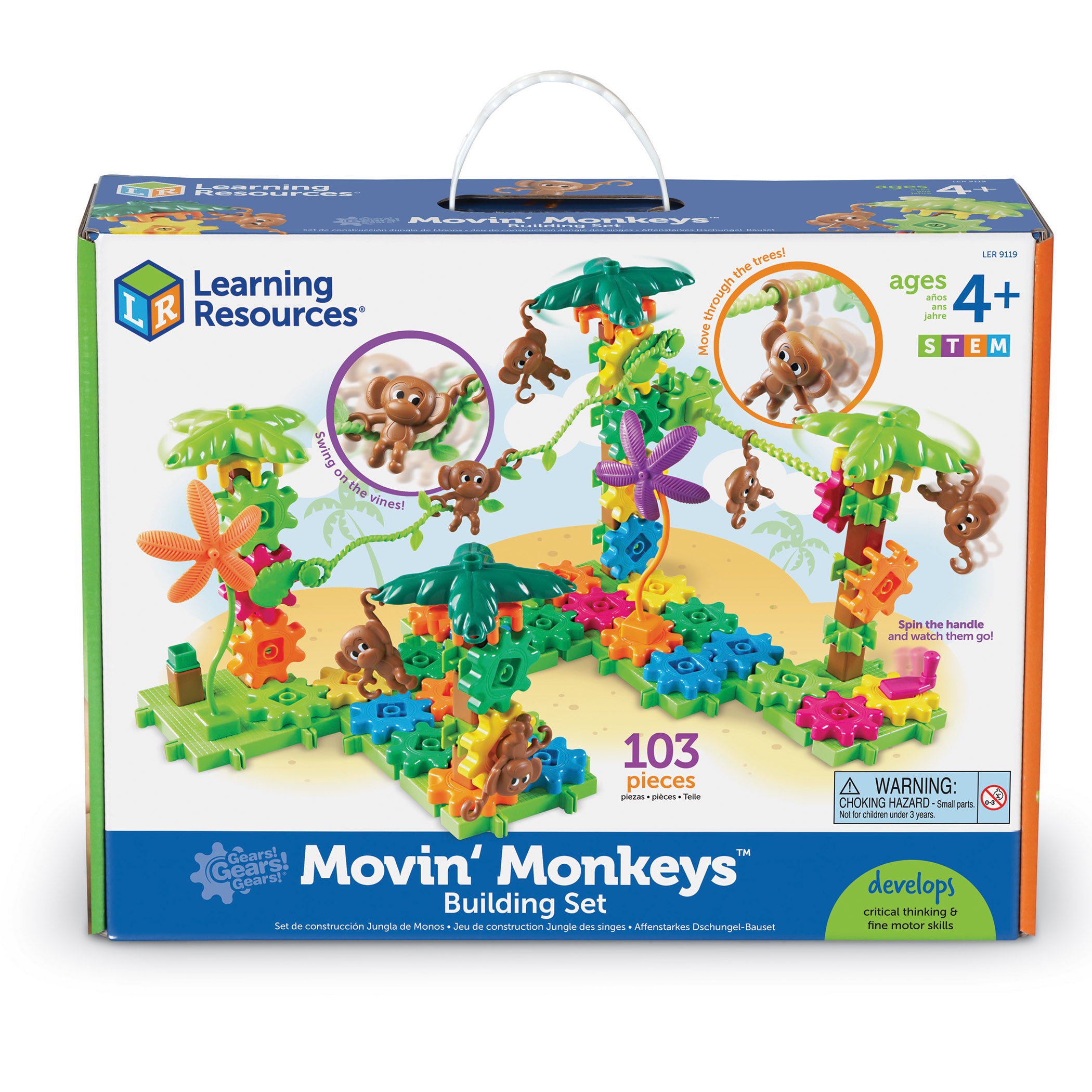 Alternative view of Learning Resources Gears! Gears! Gears! Movin' Monkeys 103-Piece Building Set