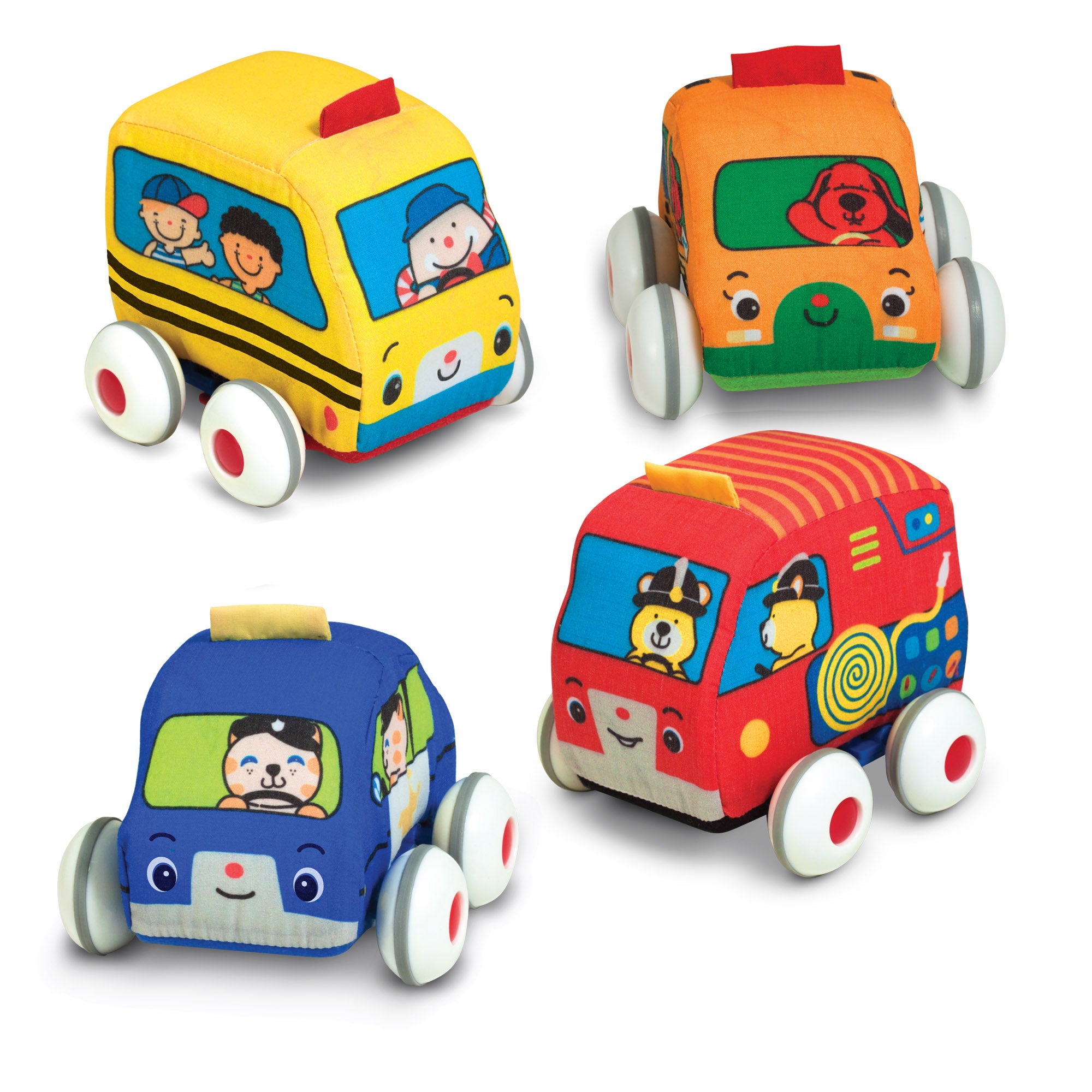 Alternative view of Melissa & Doug K's Kids Pull-Back Vehicle Set ‚Äì Soft Baby Toy