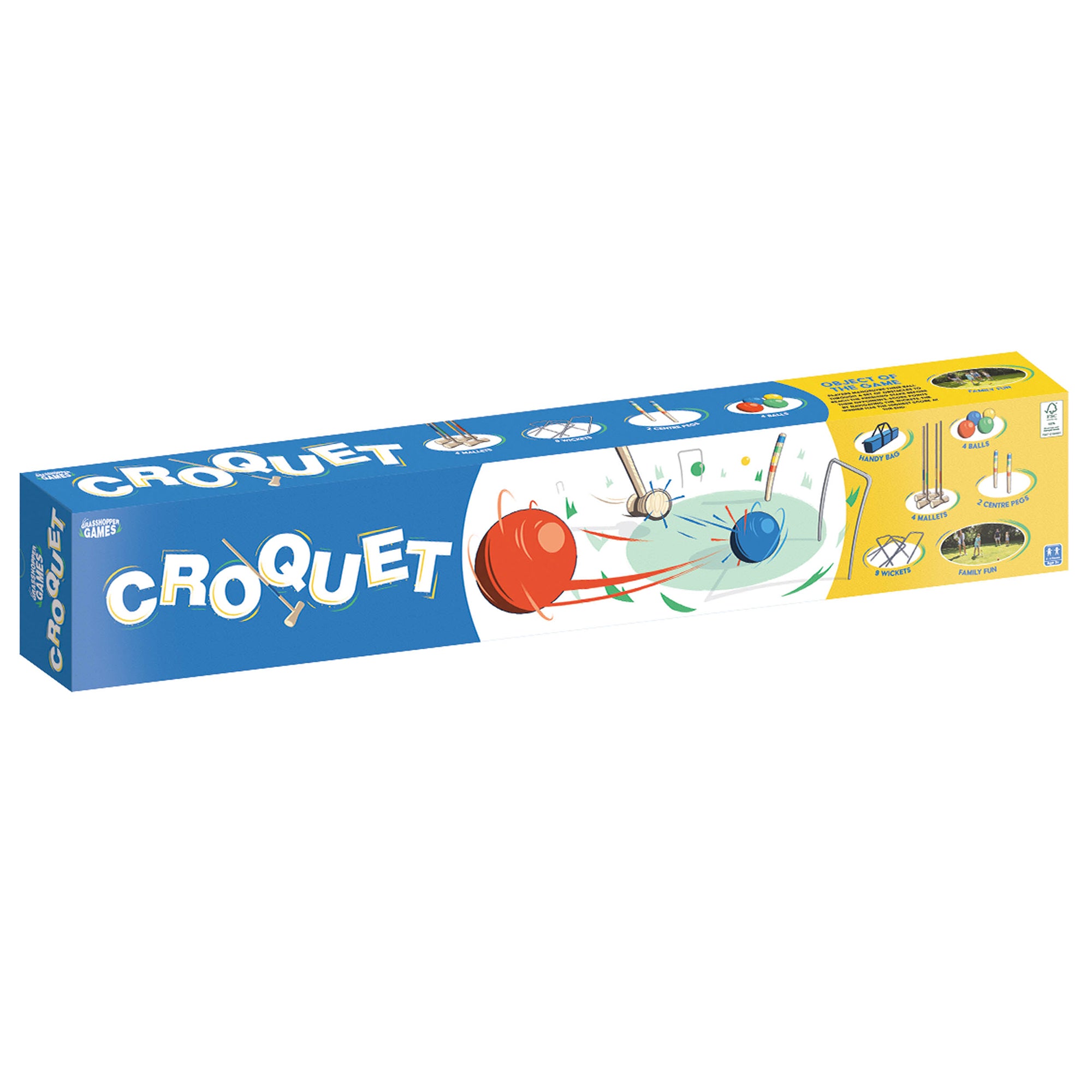 Alternative view of Grasshopper Games Family Croquet Set with Wooden Mallets, Balls, and Travel Bag