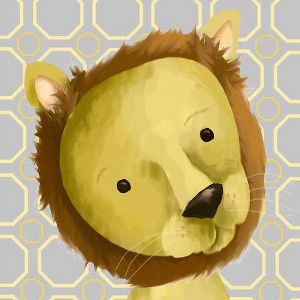 Oopsy Daisys Rauri The Lion 10 inch Canvas Wall Art - Yellow and Grey