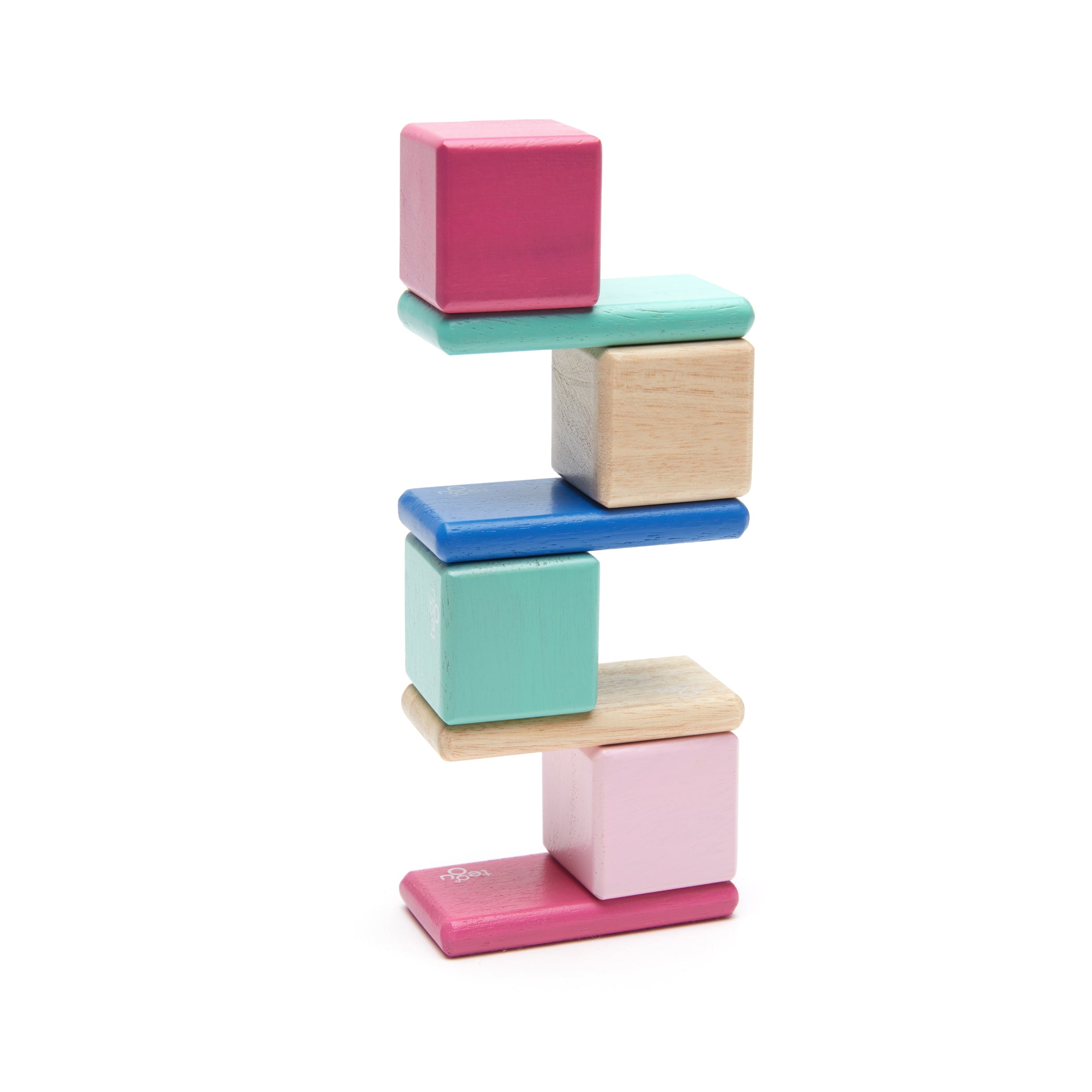 Tegu Magnetic Wooden Blocks, 8-Piece Pocket Pouch - Blossom - Image 3