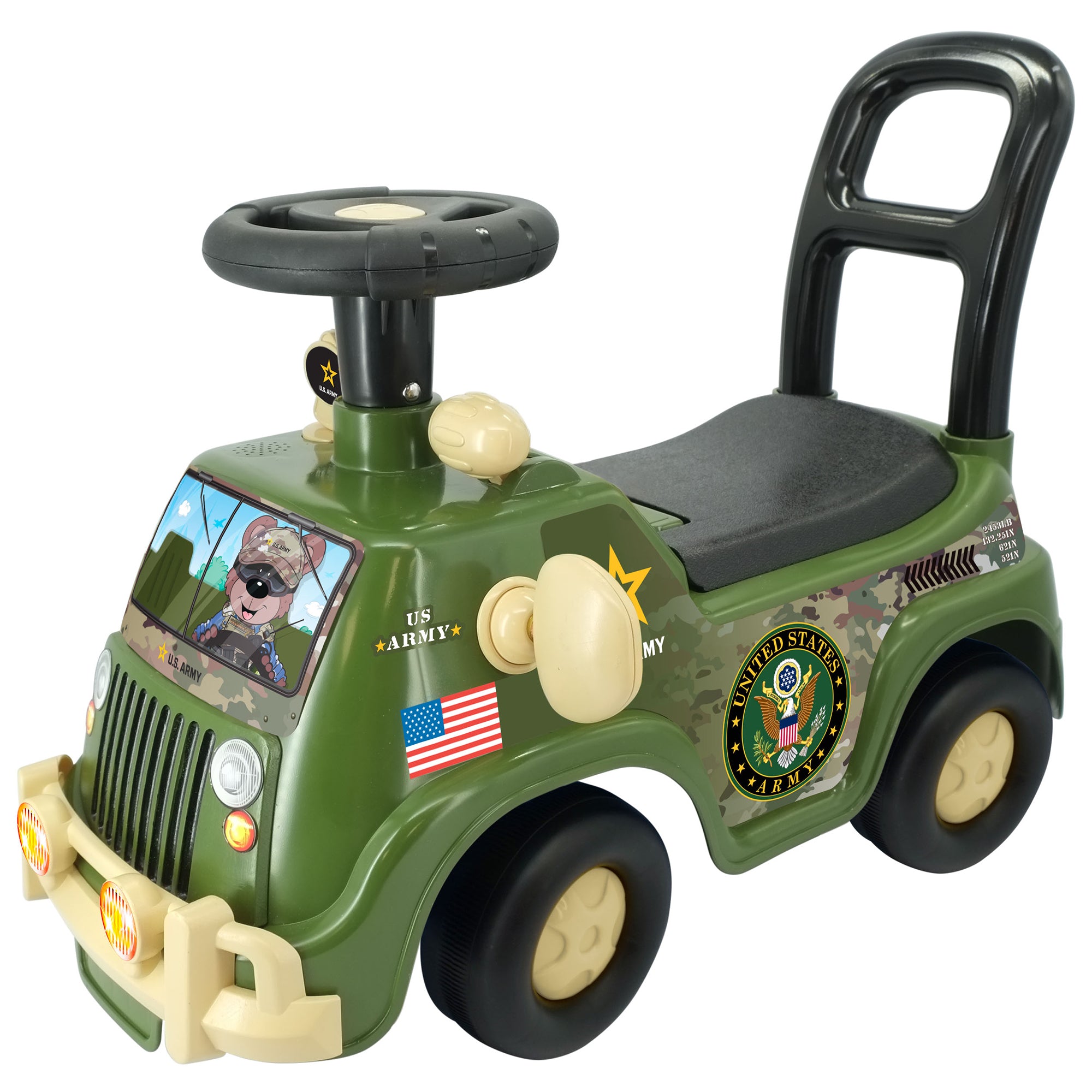 Kiddieland - Lights N' Sounds Activity Truck - U.S. Army Ride-On