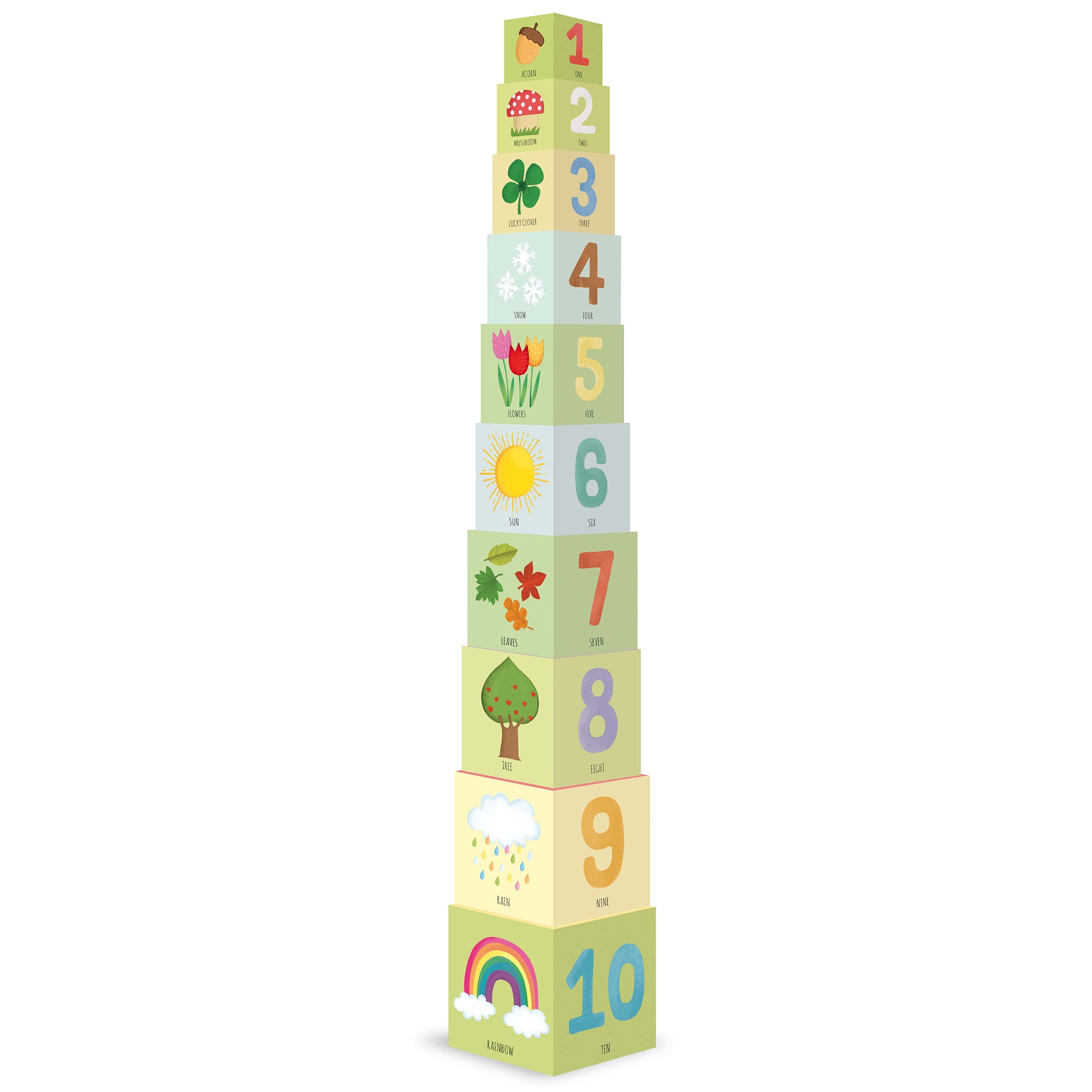 Eco-Blocks: Nature 10-Piece Educational Stacking Cubes Set