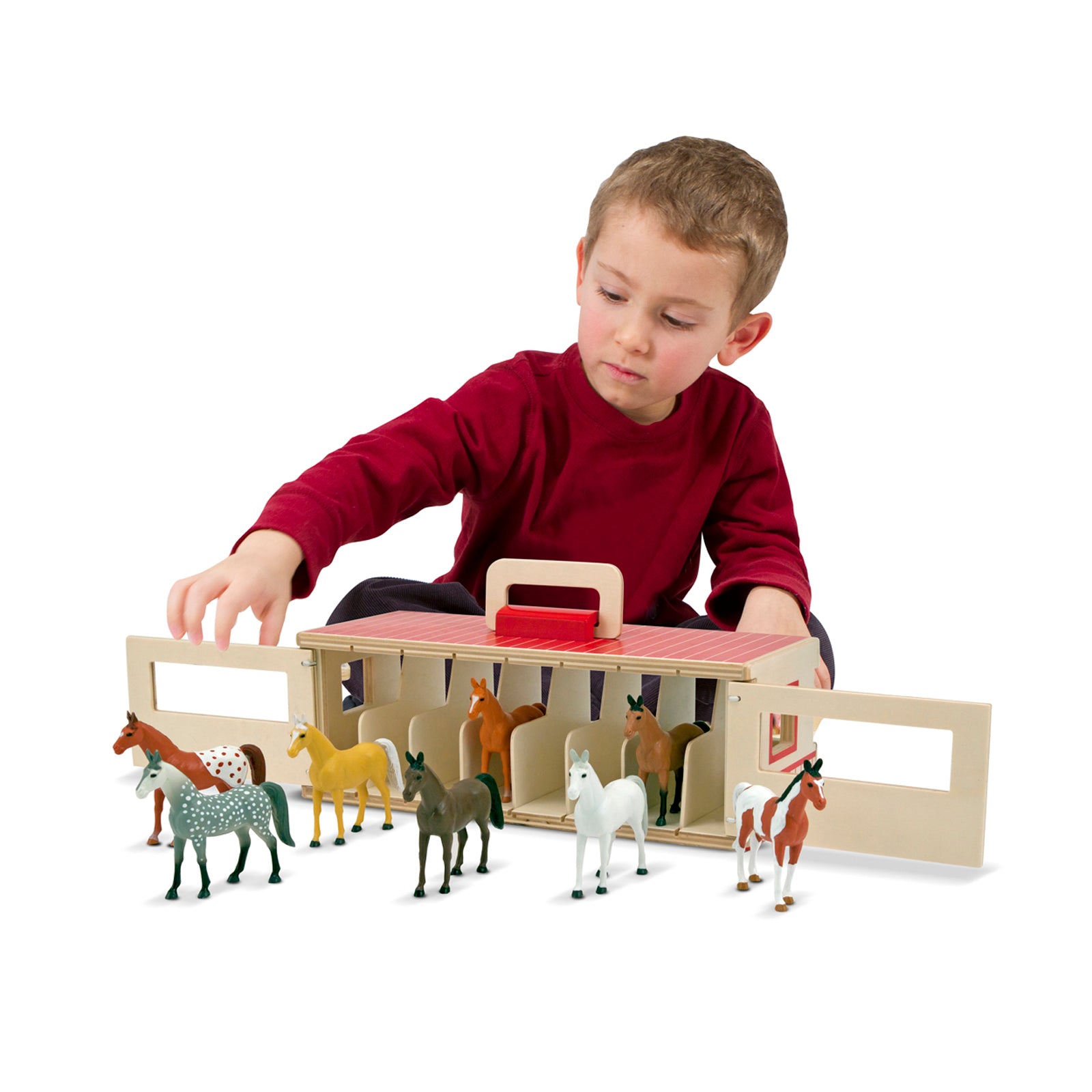 Alternative view of Melissa & Doug Portable Wooden Show-Horse Stable Play Set