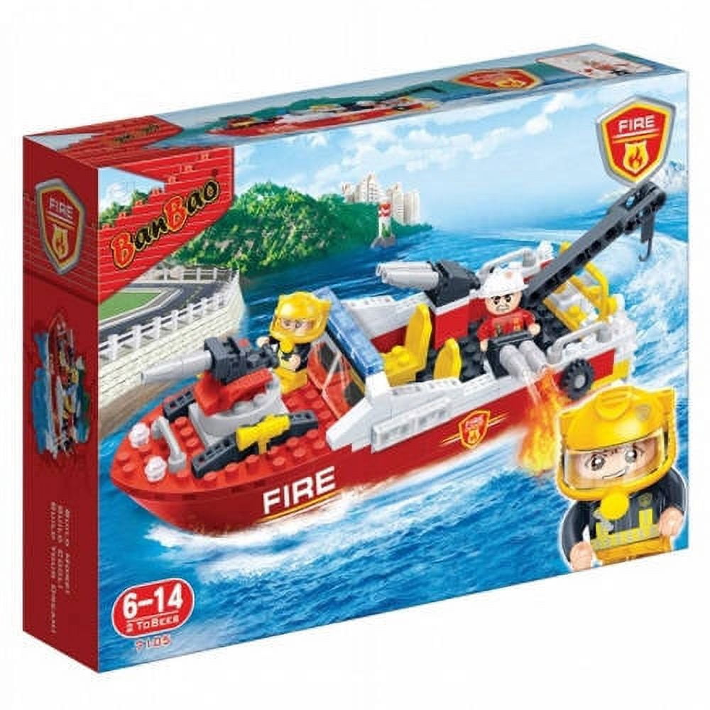 Banbao Fire Series Fire Rescue Boat Building Set - 62 Pieces