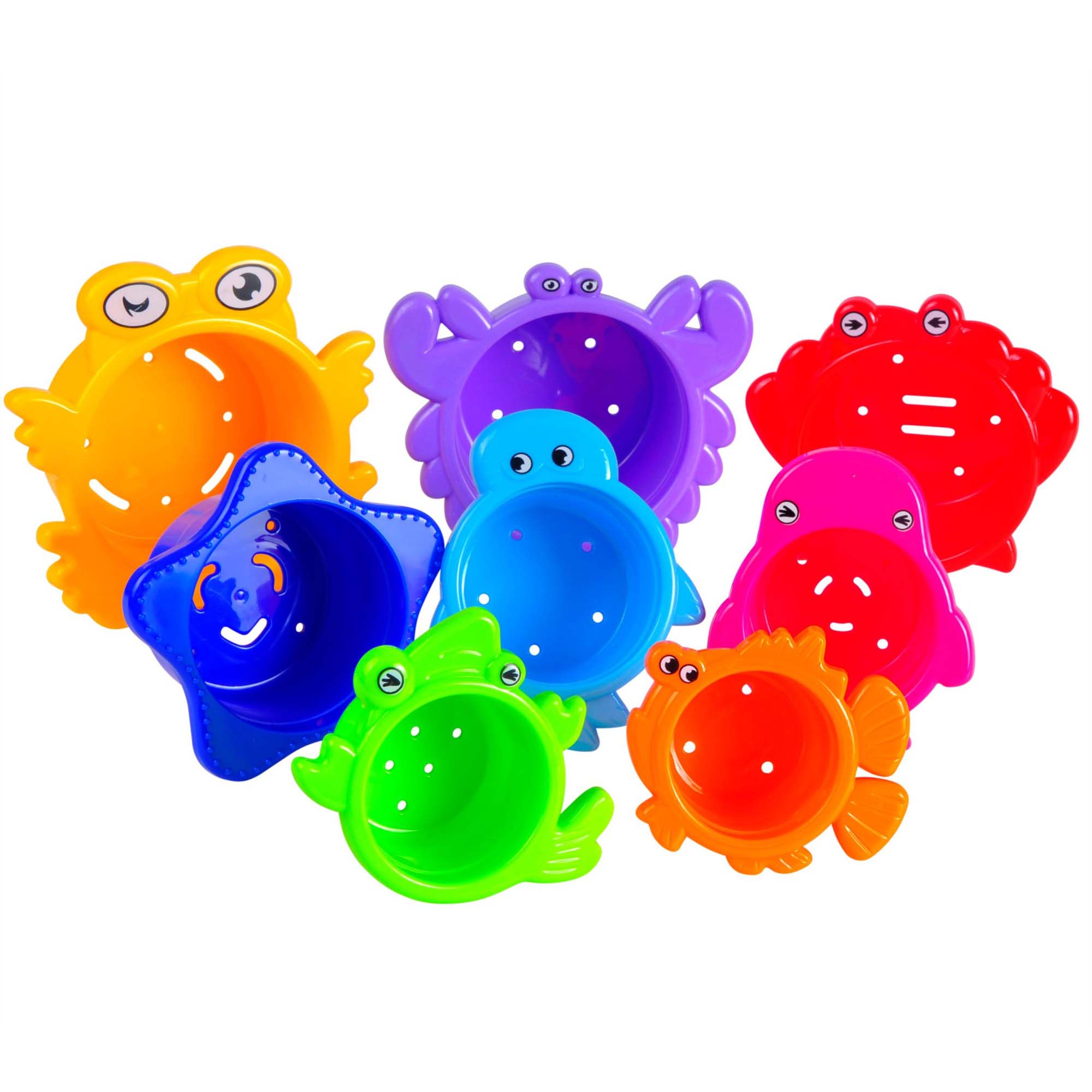 Extasticks Colorful Sea Animal Stacking Cups - Educational Bath Toy