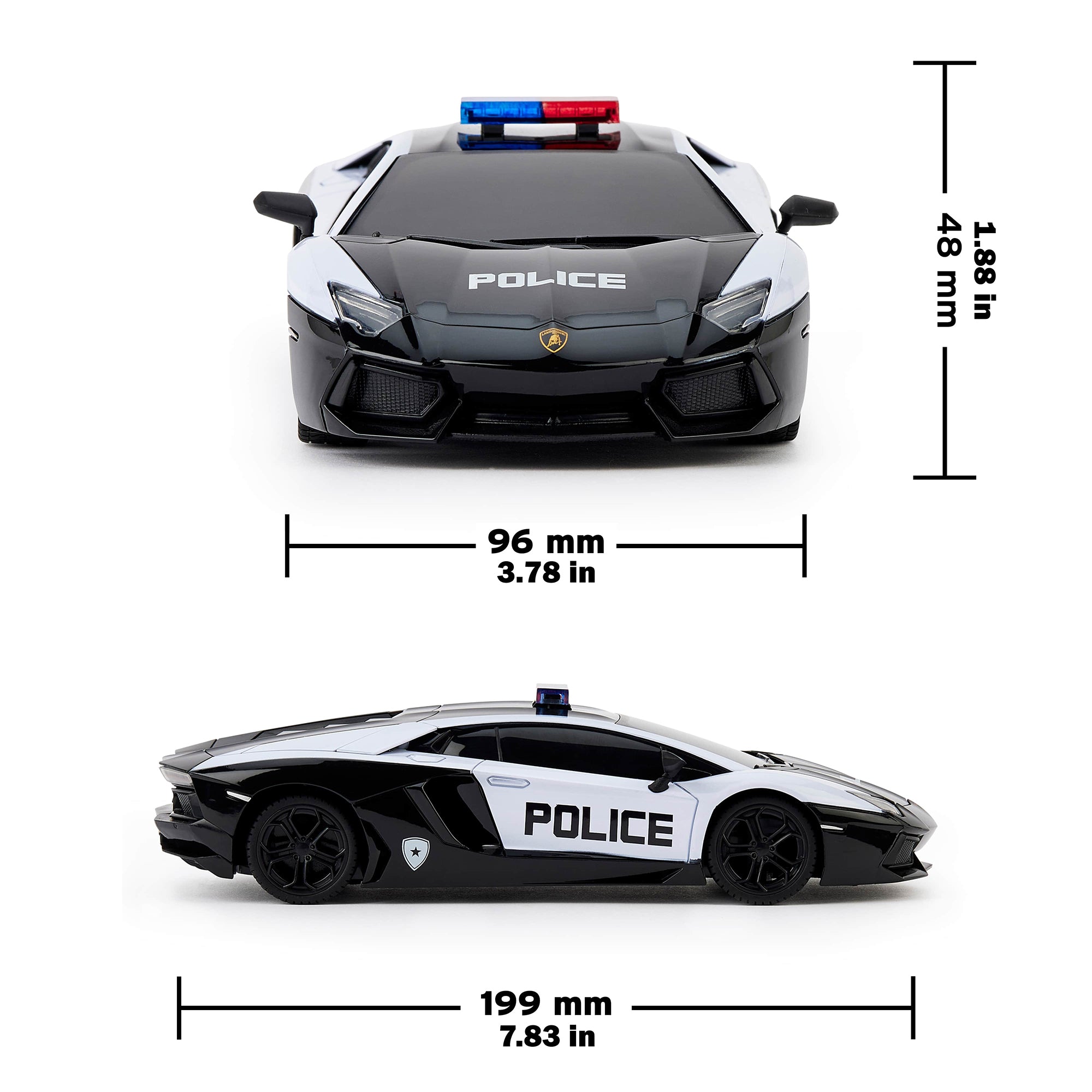 Alternative view of CMJ RC Cars - Lamborghini Aventador Police Car - 1:24 Scale, 2.4GHz, LED Headlights