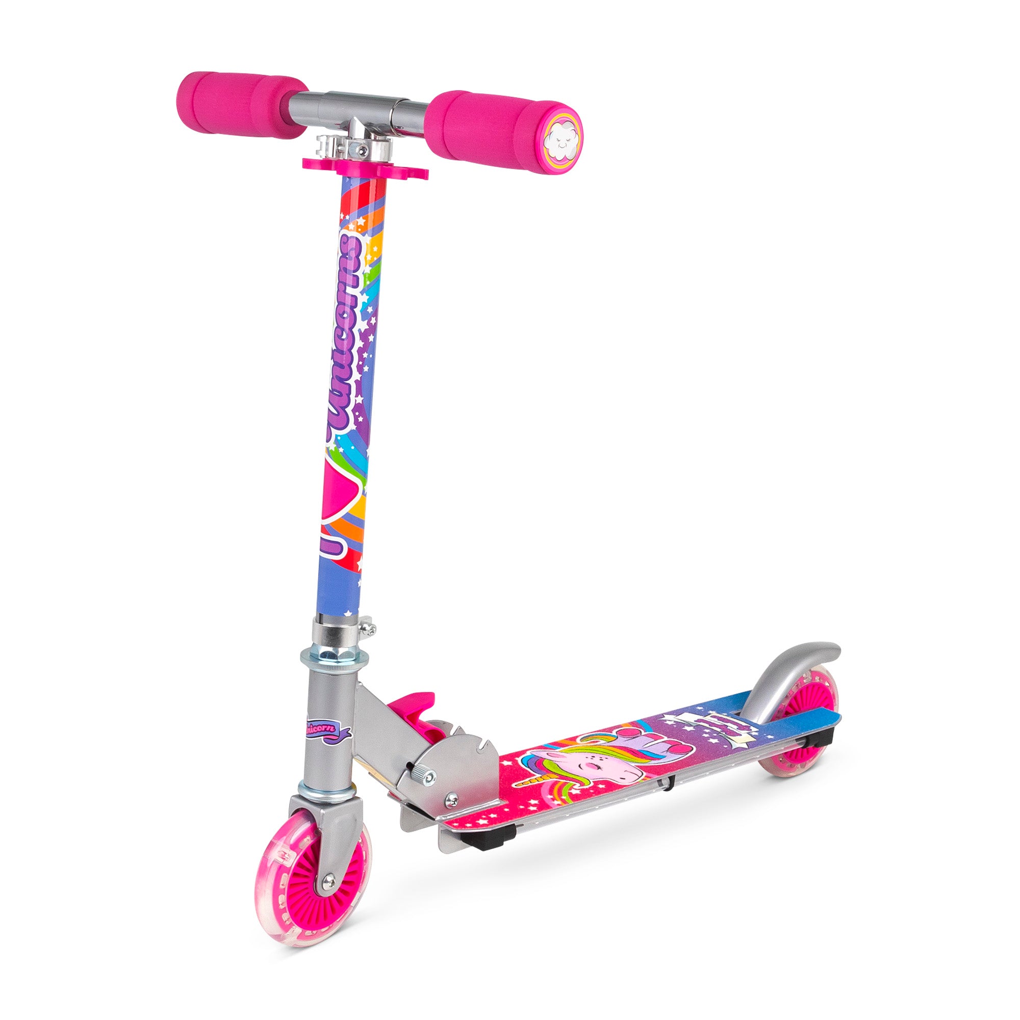 Ozbozz Flashing Scooter - Unicorn Sparkles with Light-Up Marvels