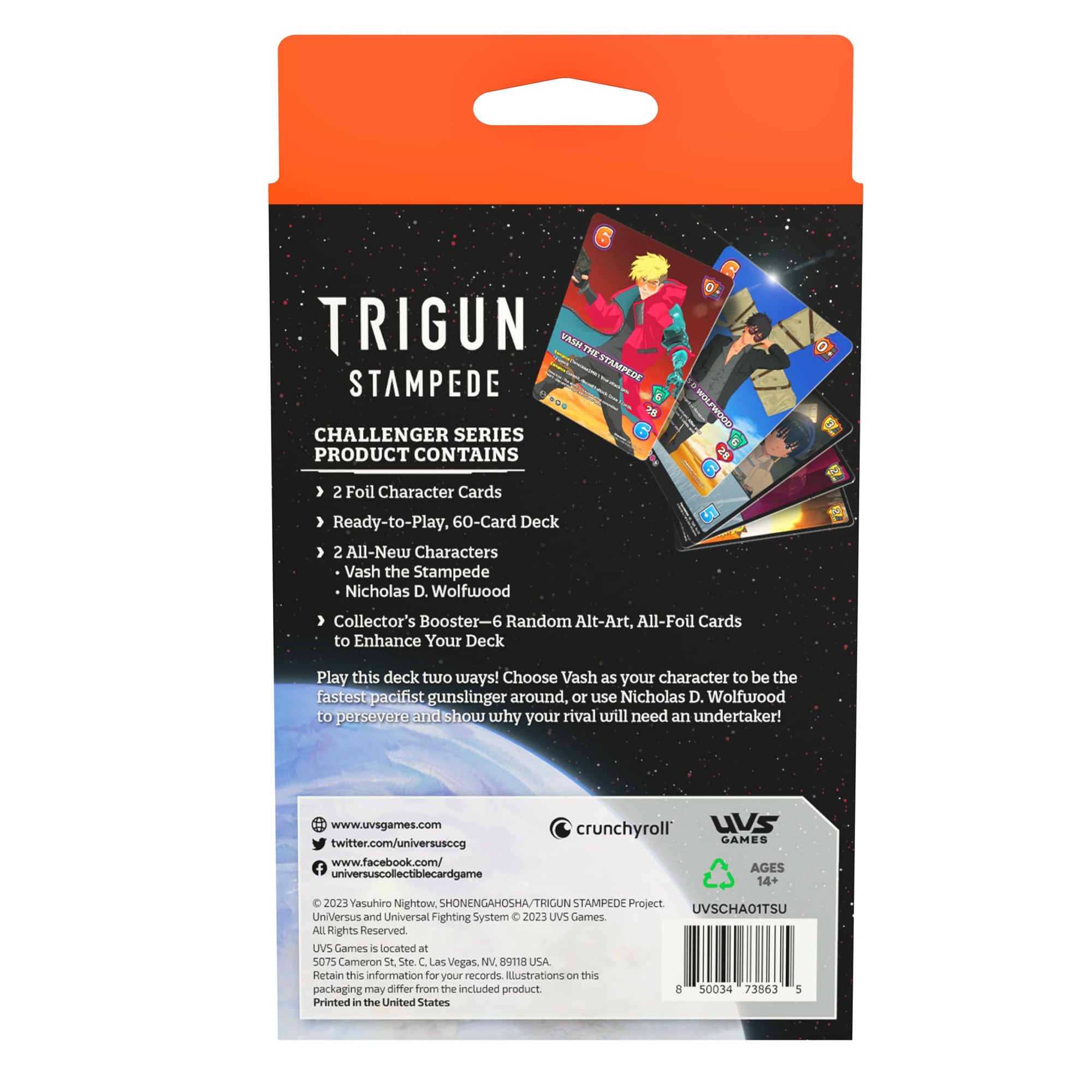 Alternative view of UniVersus: Trigun Stampede Challenger Deck - Duel with Vash & Wolfwood