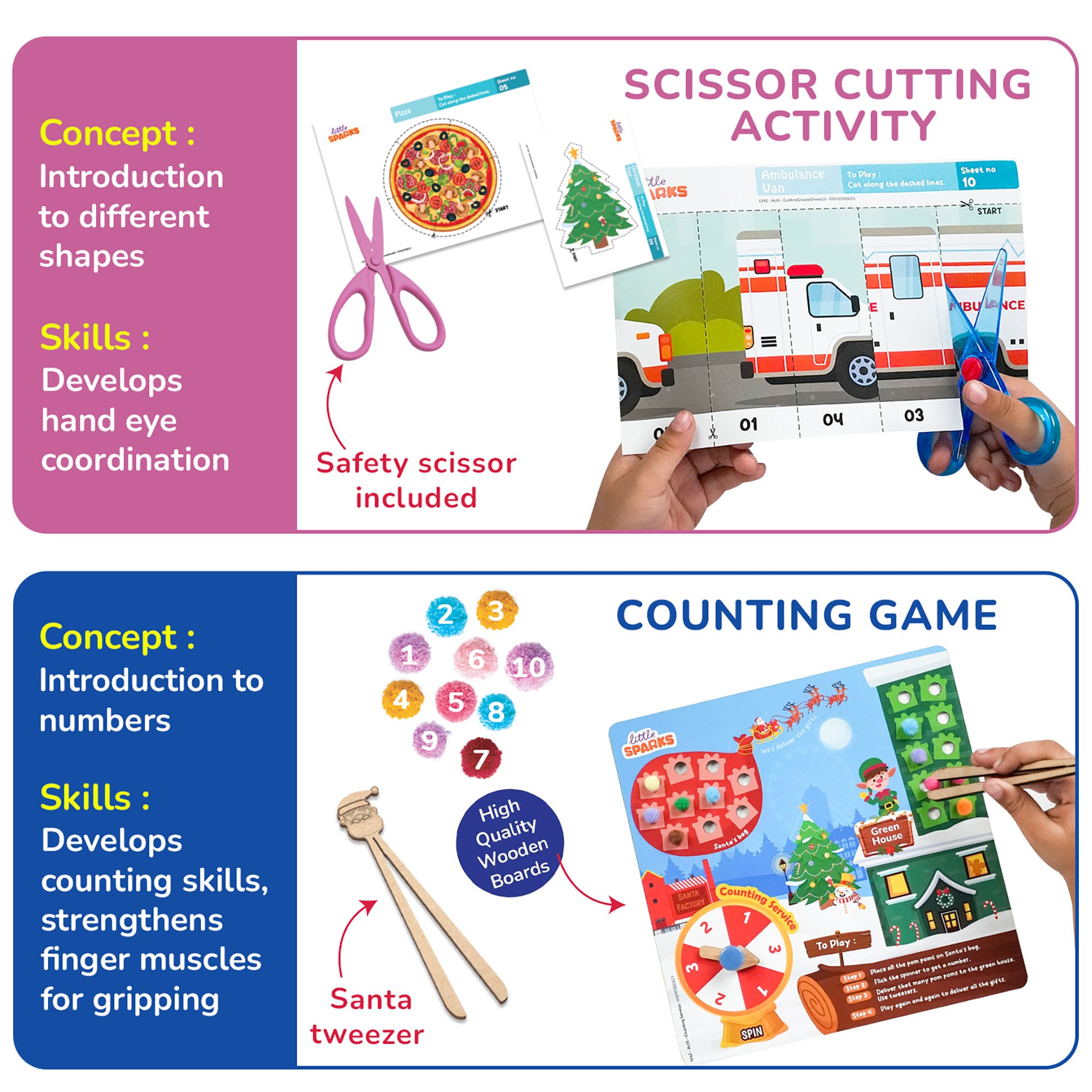 Little Sparks: Smart Busy Box - 7-in-1 Preschool Learning Kit - Image 3