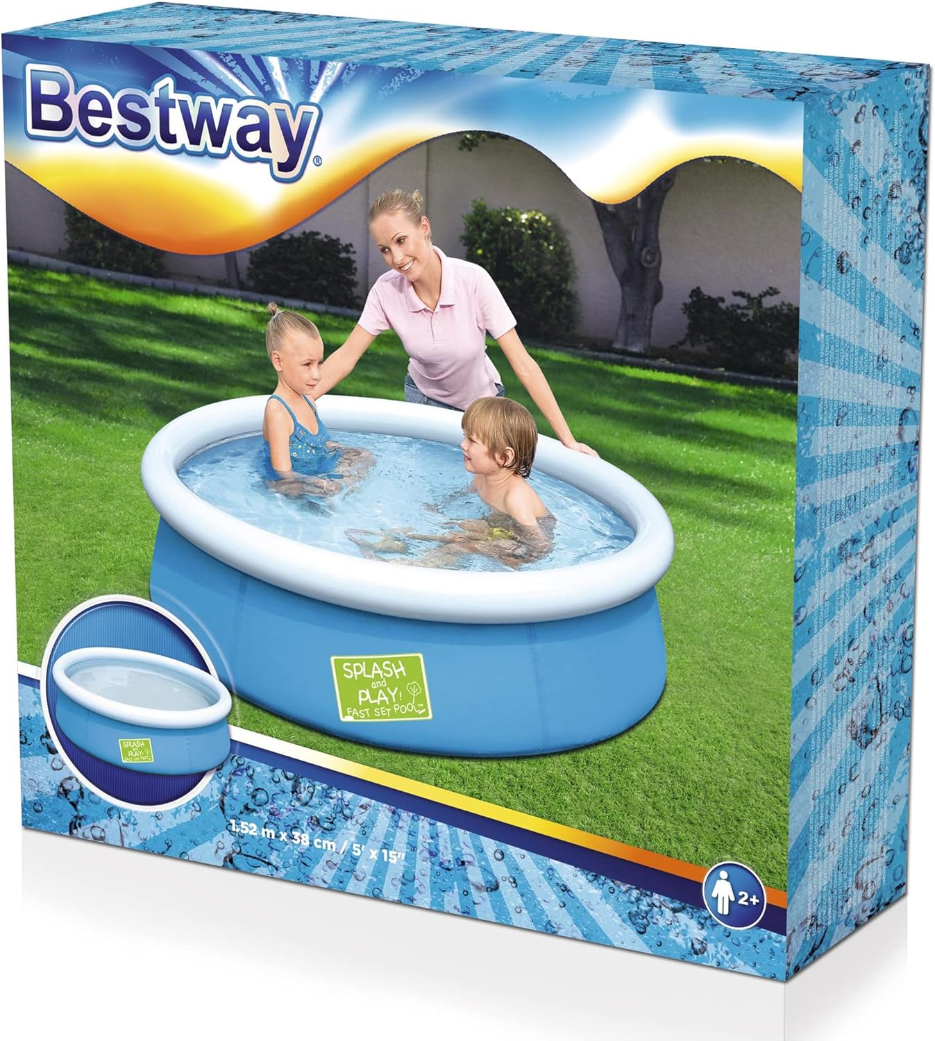 Alternative view of Bestway Fast Set Splash Pool for Kids - Blue, 5' x 15"
