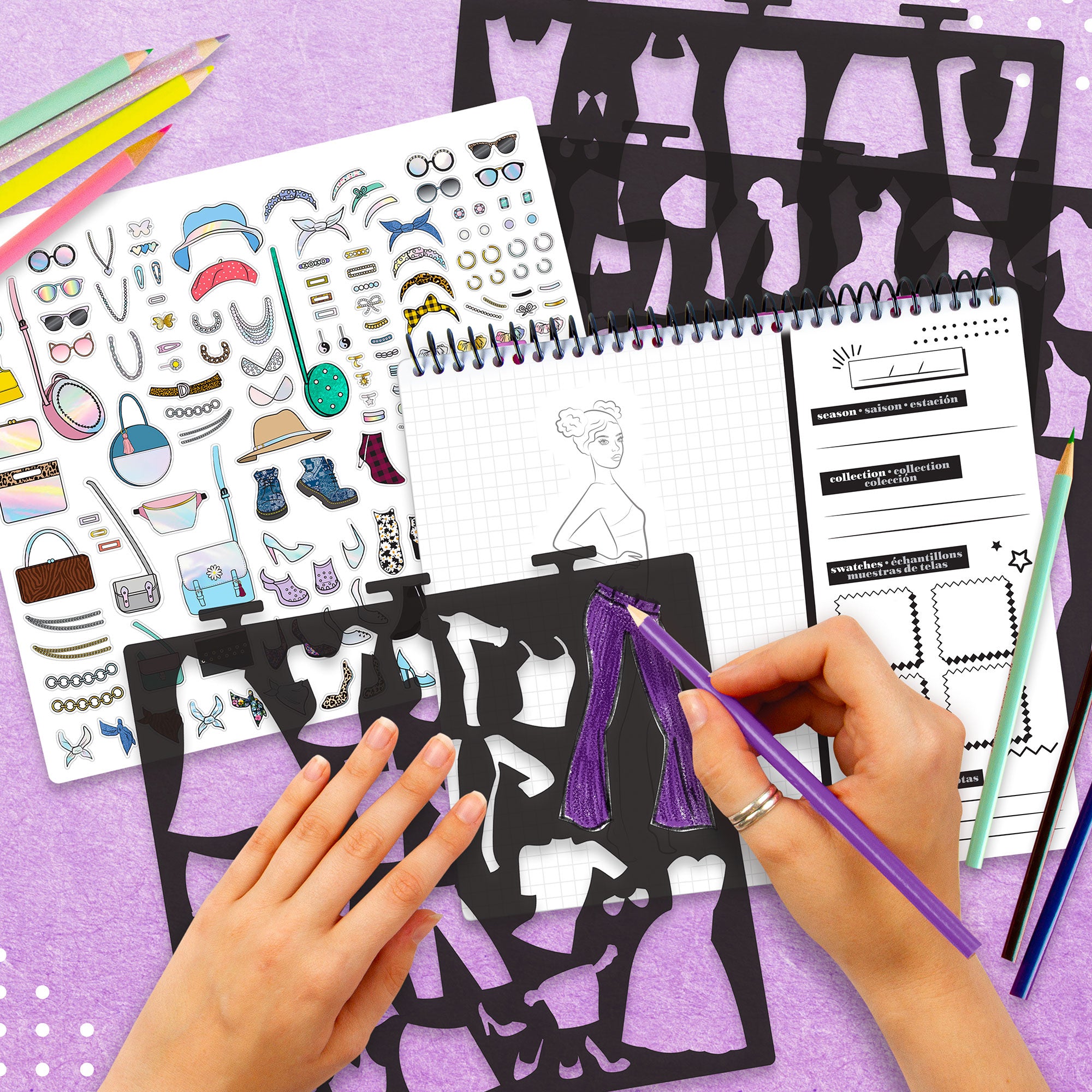 Fashion Angels Runway Fashion Designer Sketch Set - Kids' Art Kit, Ages 6+ - Image 5