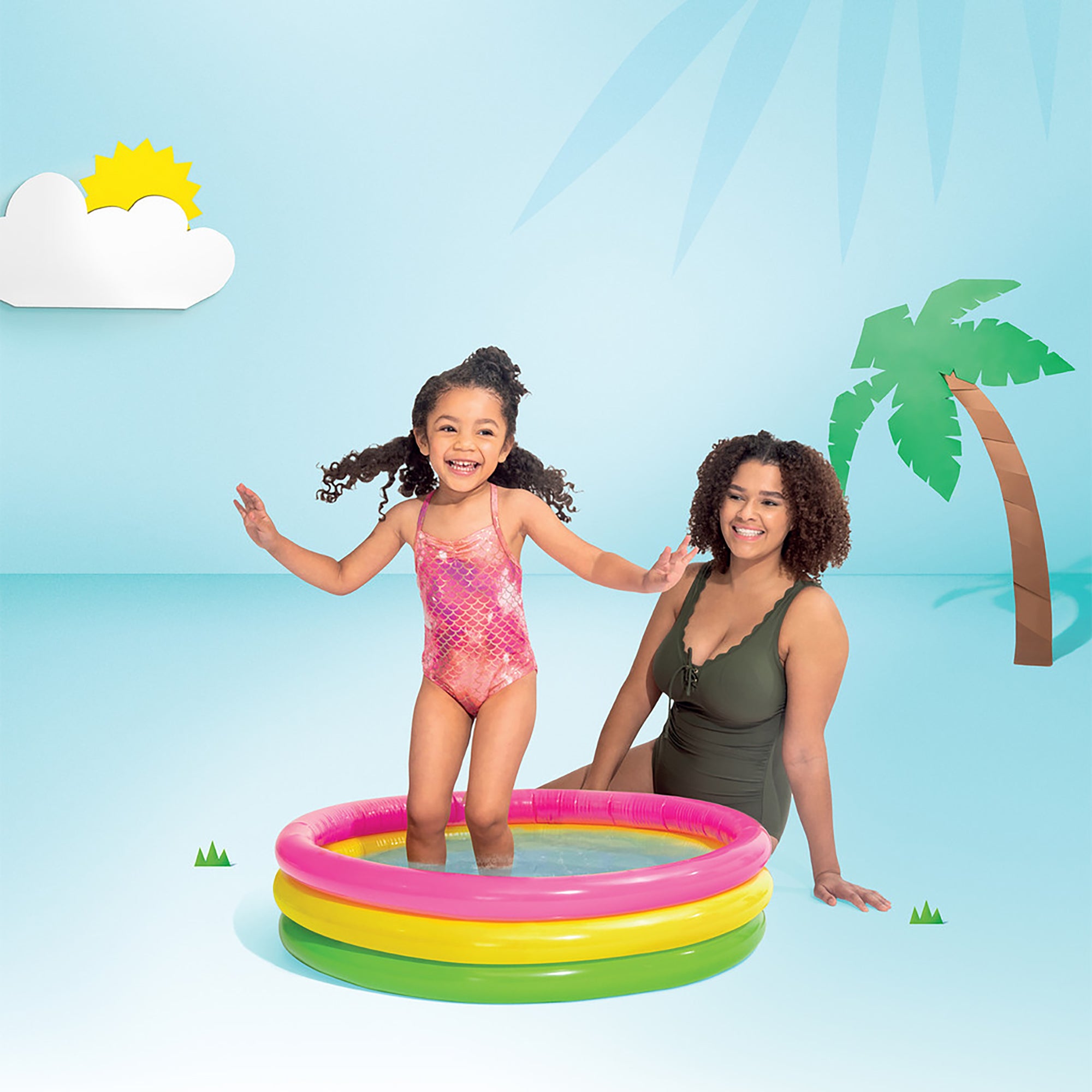Intex Sunset Glow Baby Pool - Vibrant 3-Ring Outdoor Splash Pool for Toddlers - Image 5