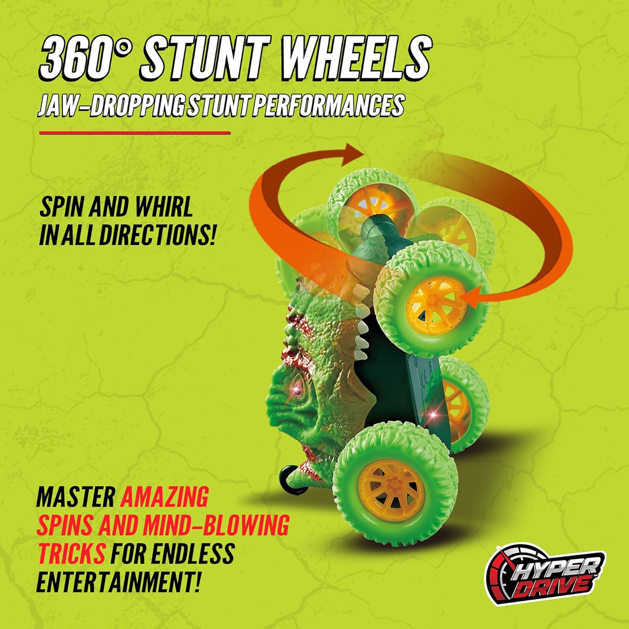 Alternative view of Hyper Drive RC Light Up Dino - Green Remote Control Stunt Dinosaur for Kids 5+