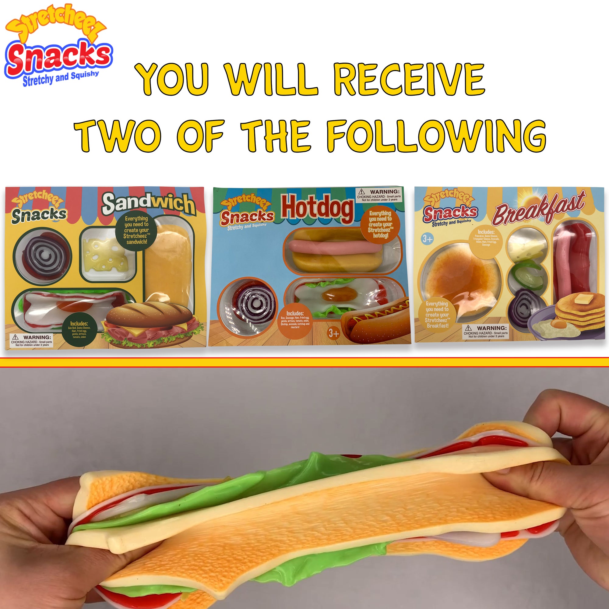 Alternative view of Stretcheez Snacks 2pk Mystery Combo: Breakfast, Sandwich, Hotdog Sets for Kids 3+