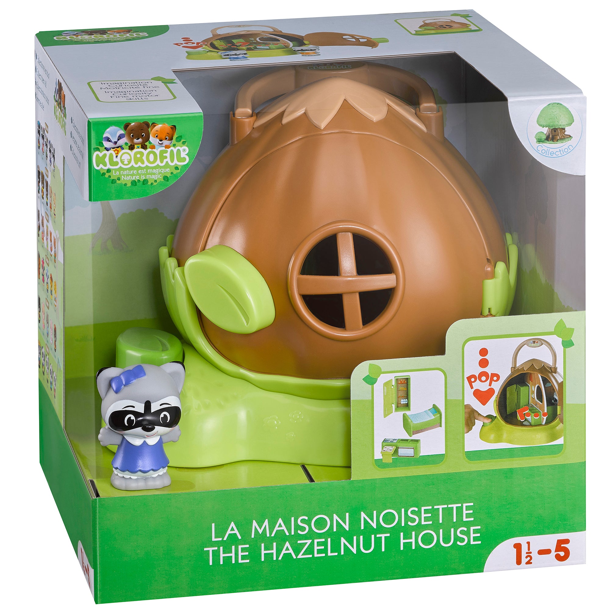 Timber Tots Hazelnut House Playset with Ellie the Raccoon