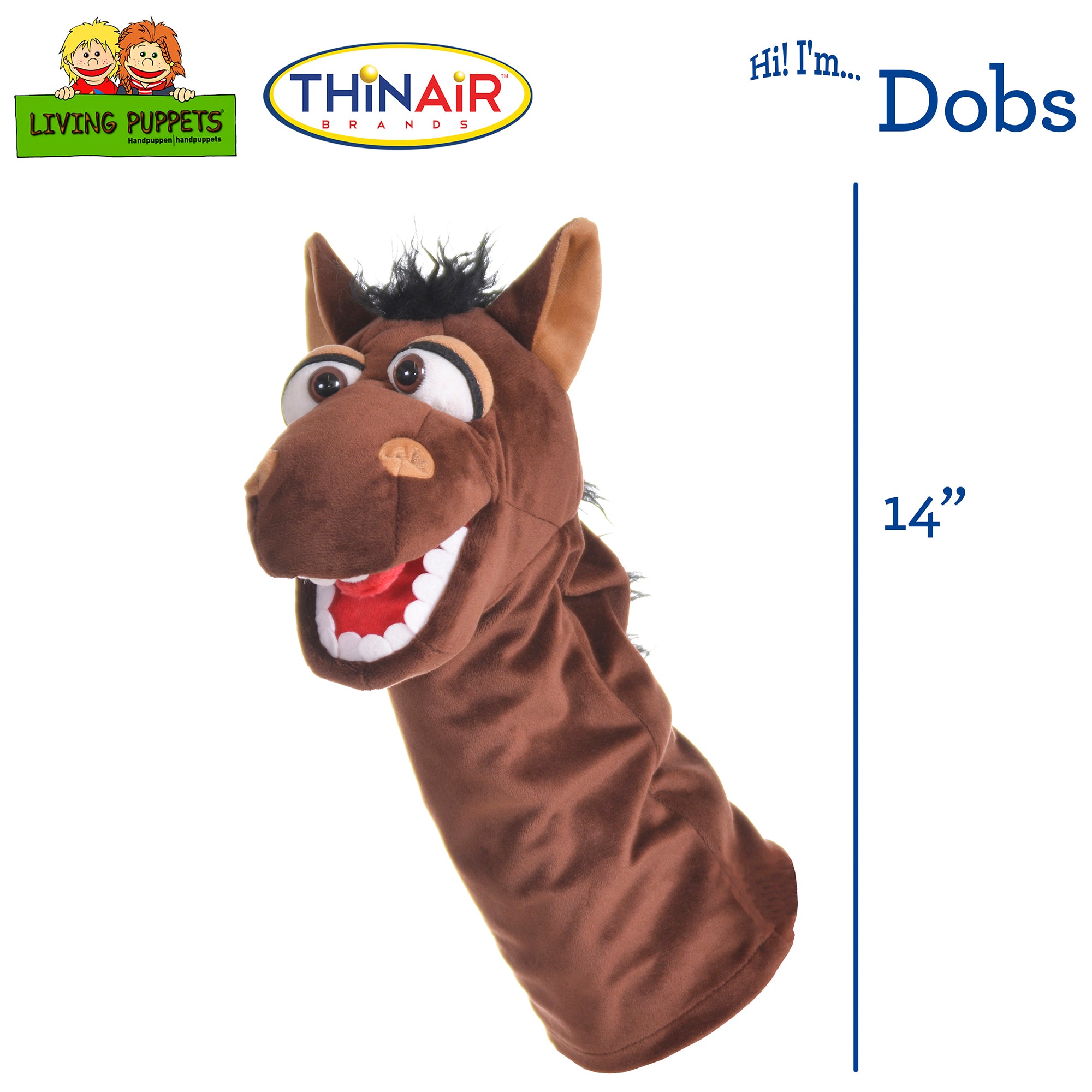 Alternative view of Living Puppets Handmade Dobs The Brown Horse Plush Hand Puppet