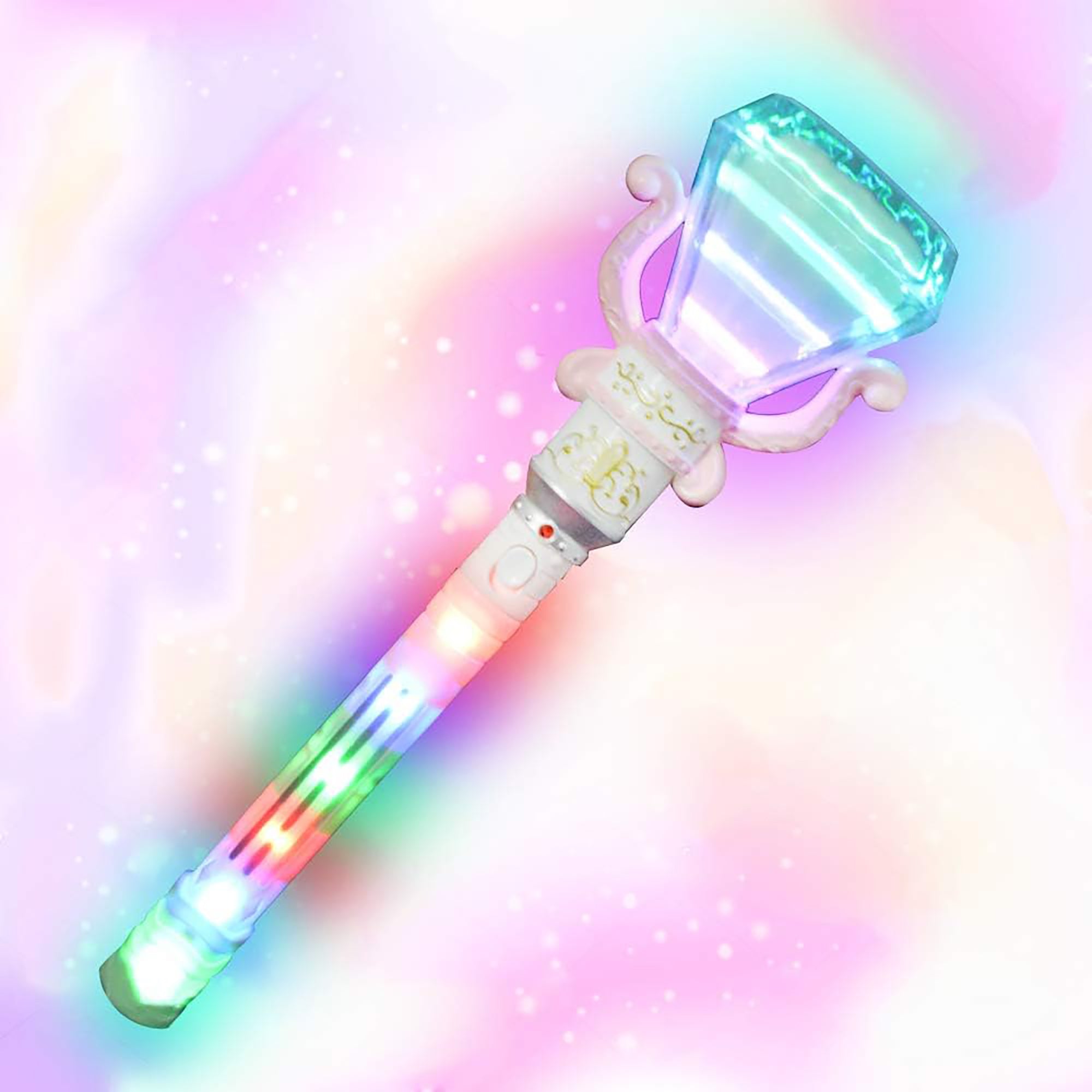 Enchanted Princess Light-Up Spinning Diamond Wand – White - Image 4