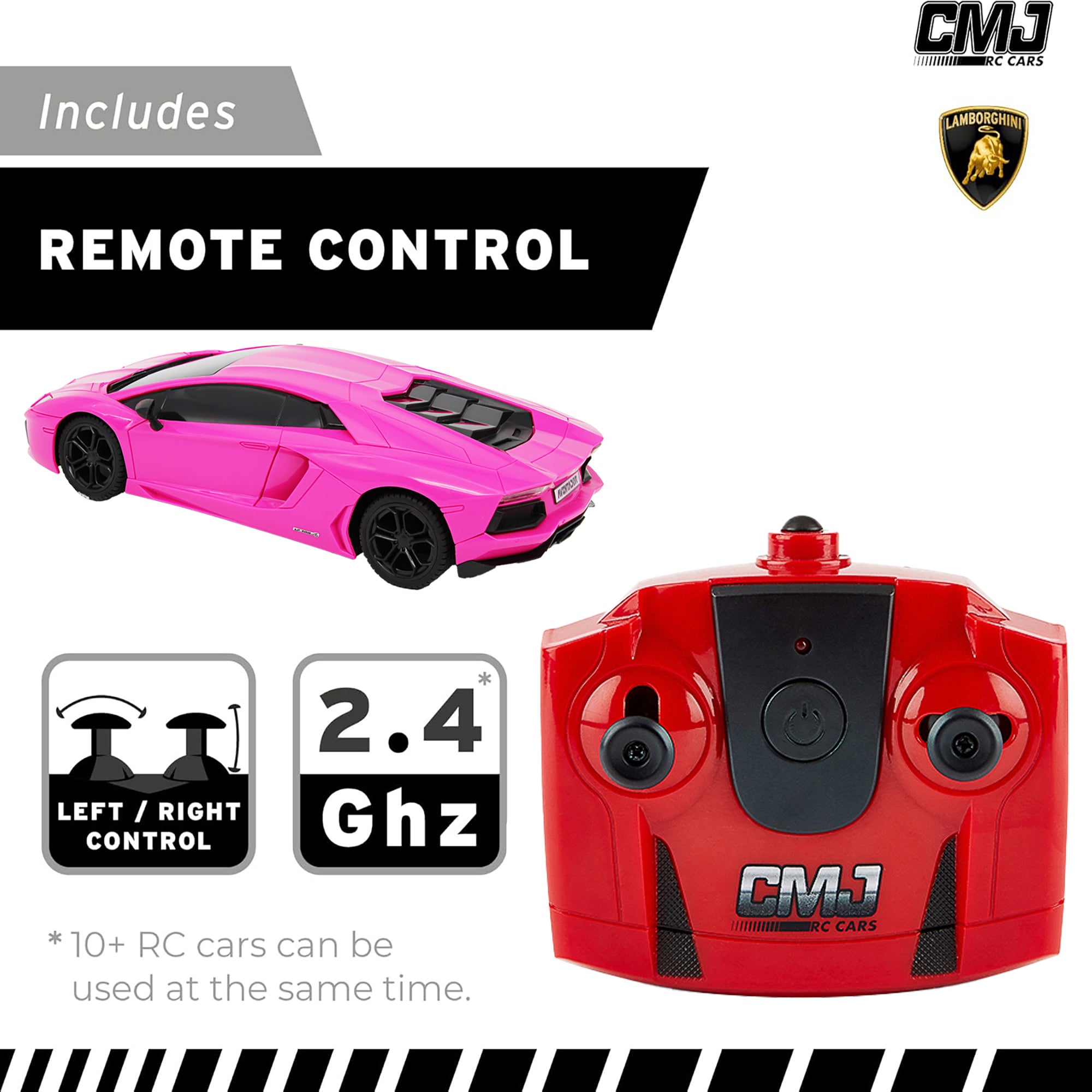 CMJ RC Cars Radio Control Lamborghini LP700-4 - Pink - 1:24 Scale with 2.4GHz and LED Headlights - Image 4