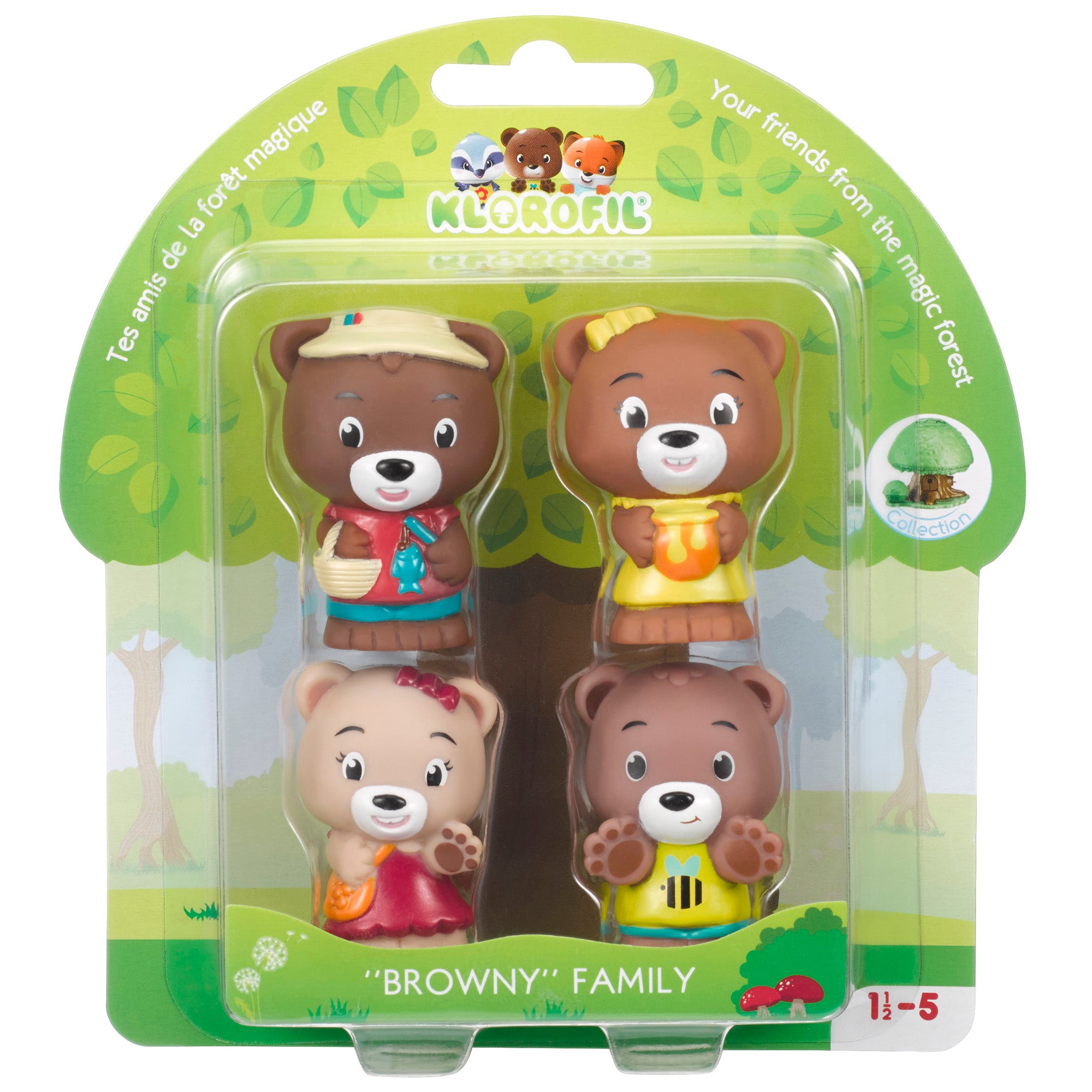 Timber Tots Plush Family Set: 4 Vibrant Bear Characters
