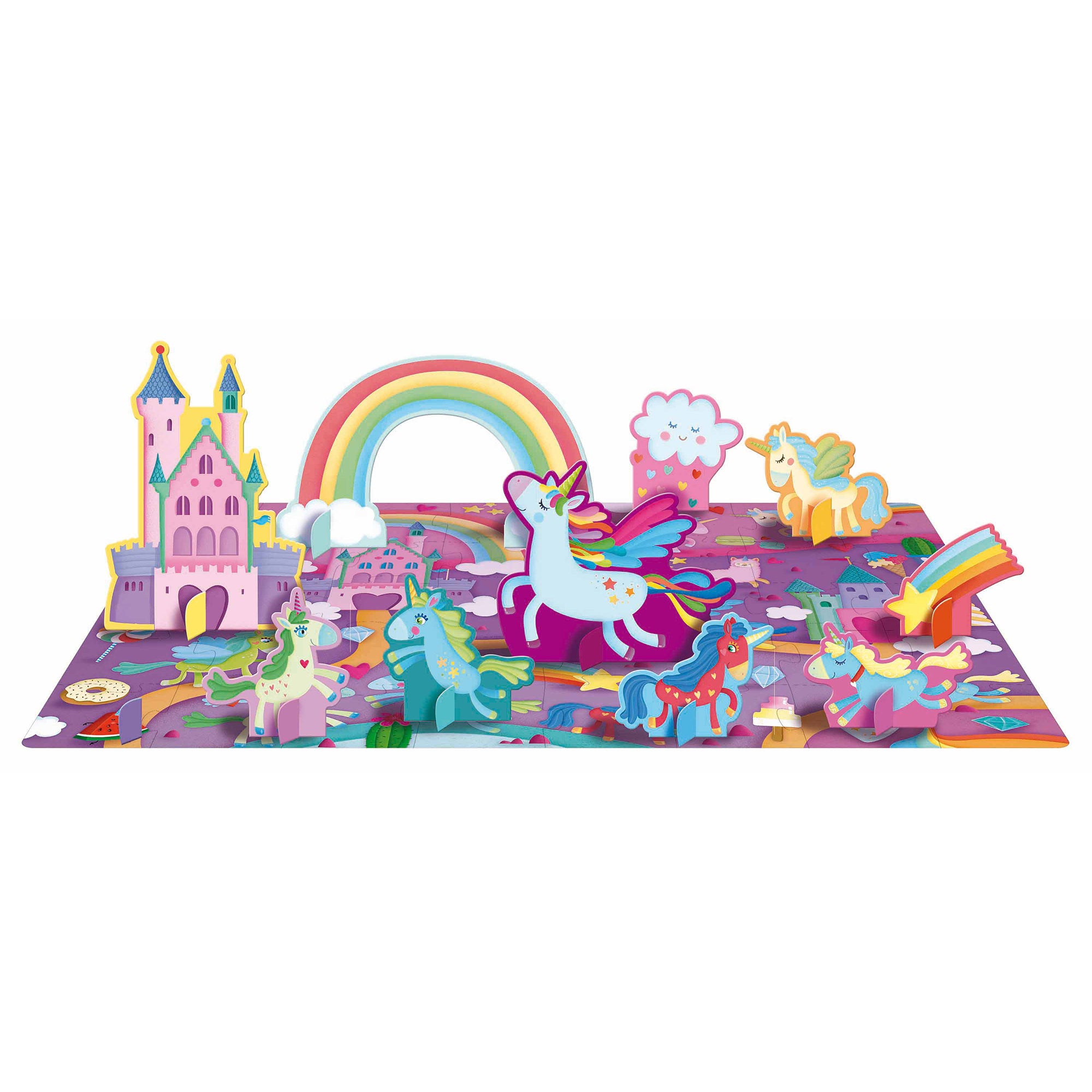 Q-Box Colorful Unicorn Puzzle Set - 40 pc