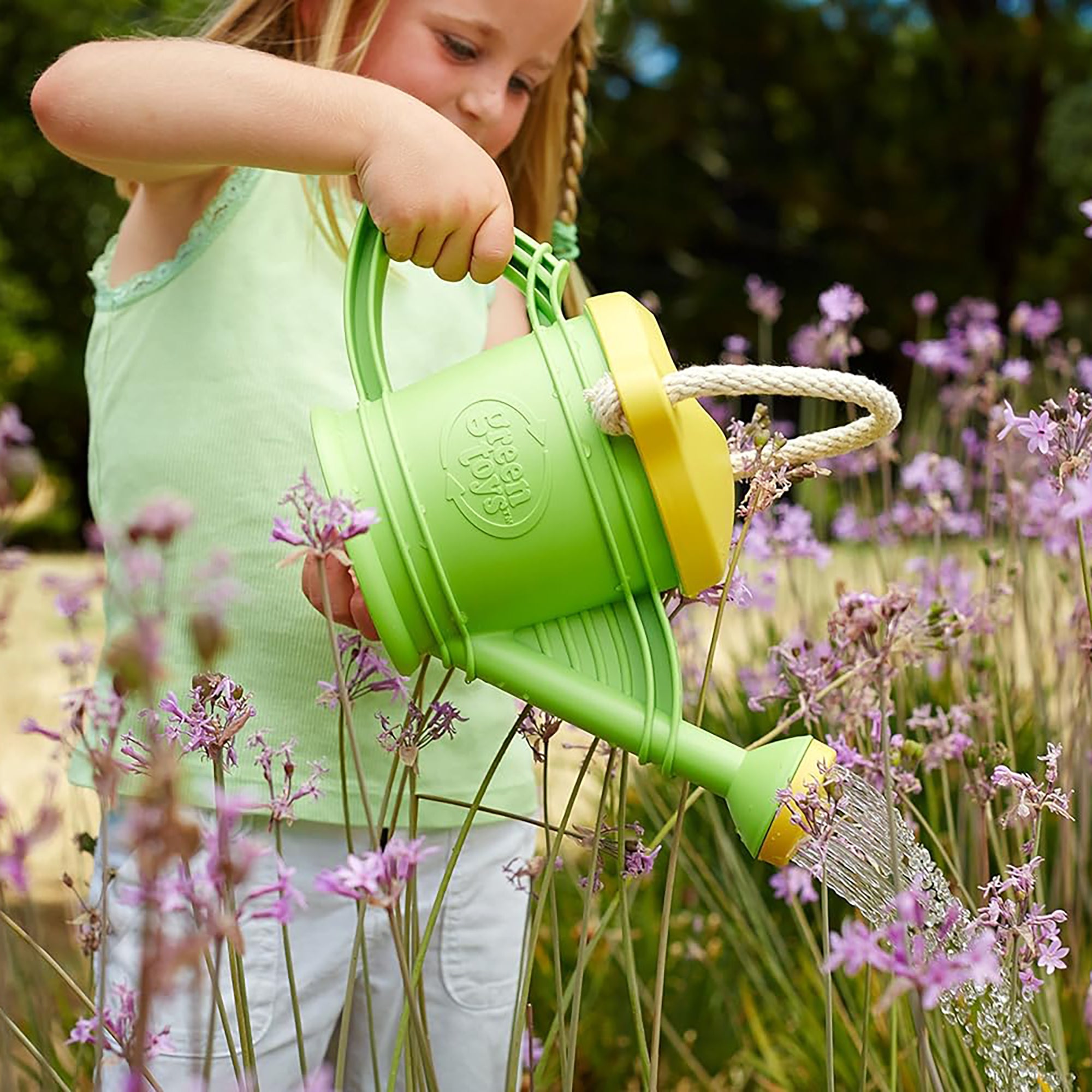 Green Toys - Watering Can Set - Eco-Friendly 3pc Garden Tool Kit, Hand Rake & Shovel, 18mo+ - Image 3