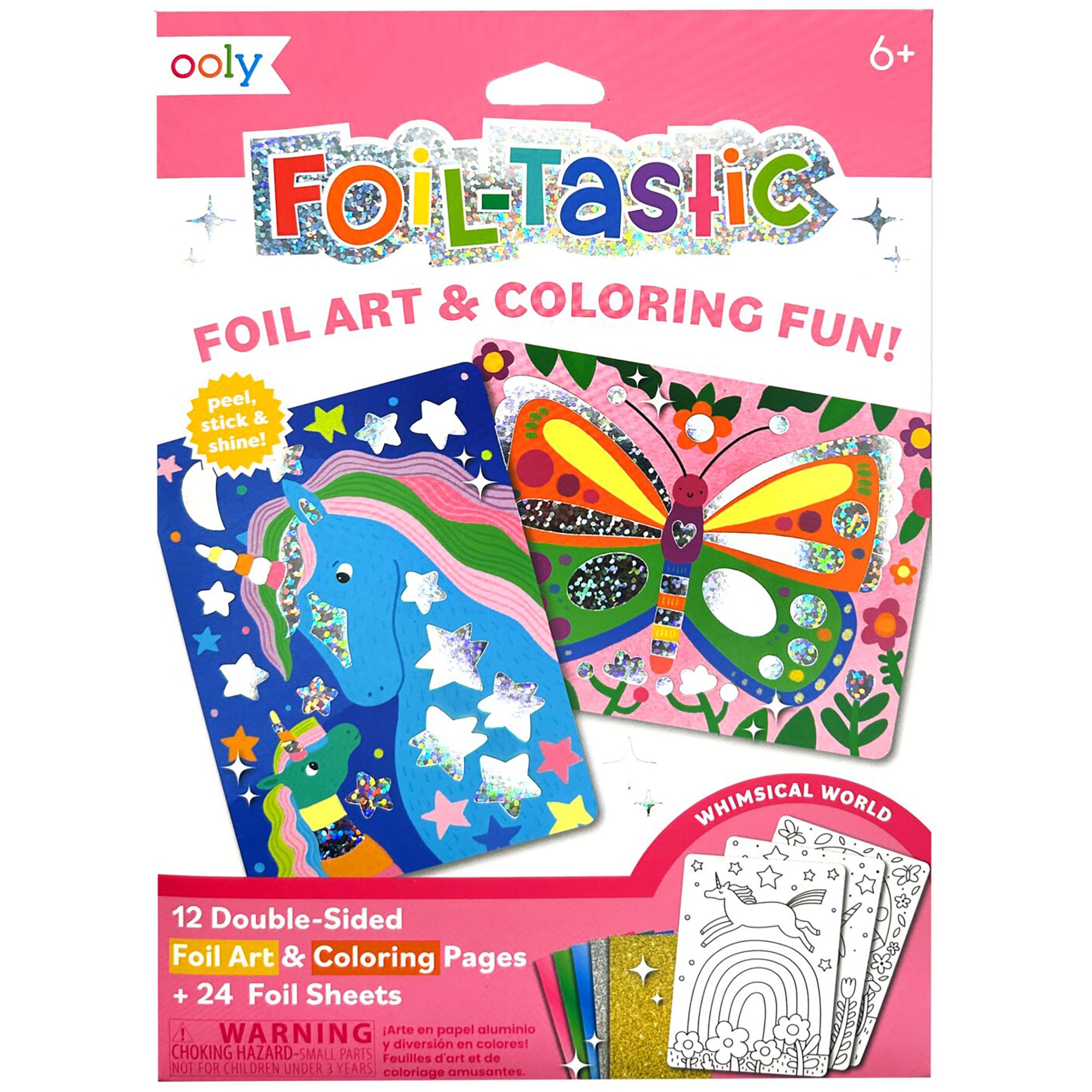 OOLY Whimsical World Foil-tastic Art & Coloring Set - DIY Craft for Kids 6+