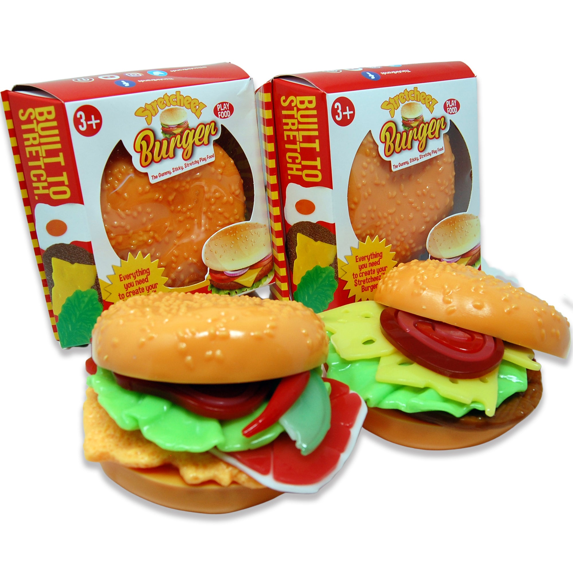 Stretcheez Hamburger 2pk - Stretchy Surprise Toy Food