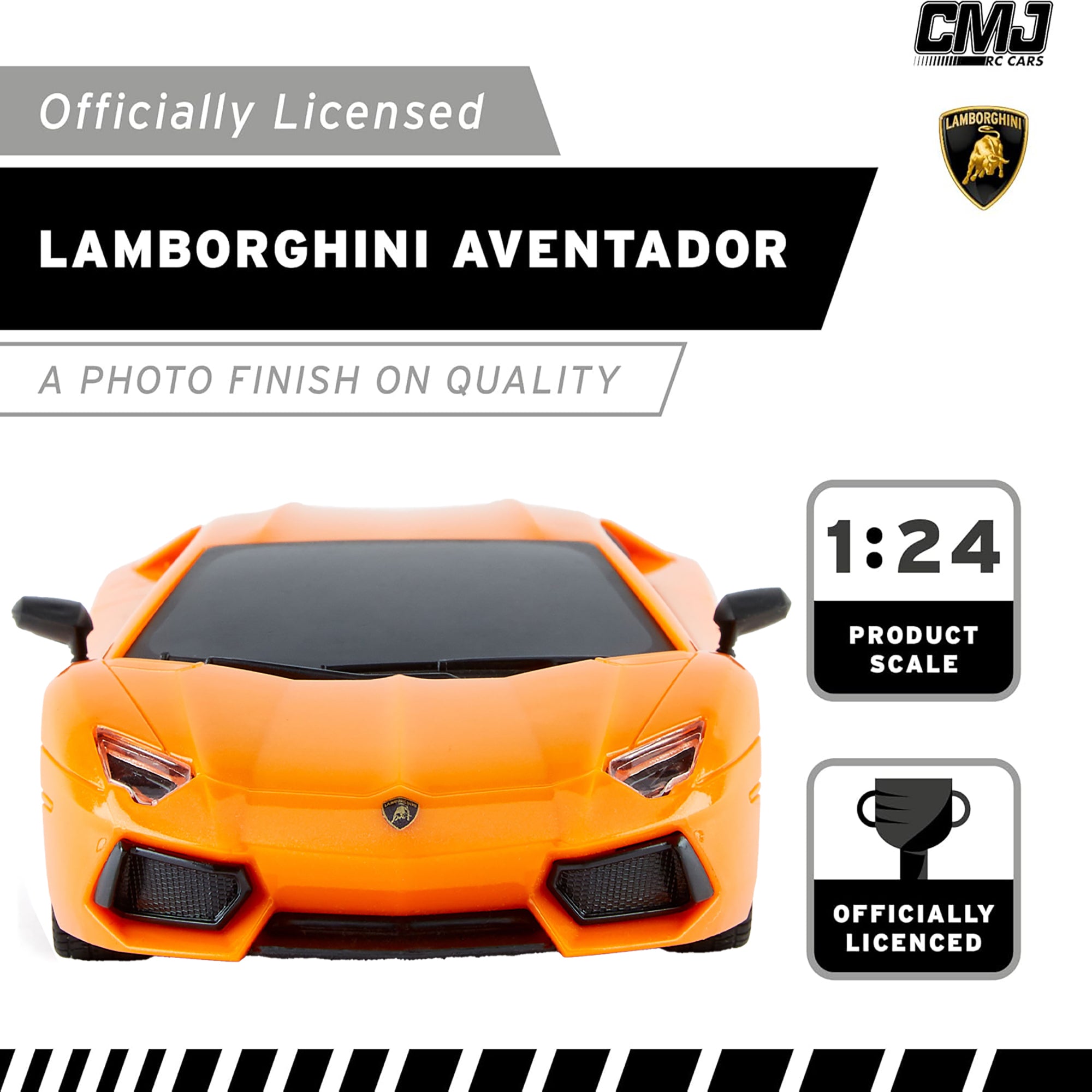 CMJ RC Lamborghini LP700-4 - Orange - 1:24 Scale - 2.4GHz Remote Control Car with LED Headlights - Image 5