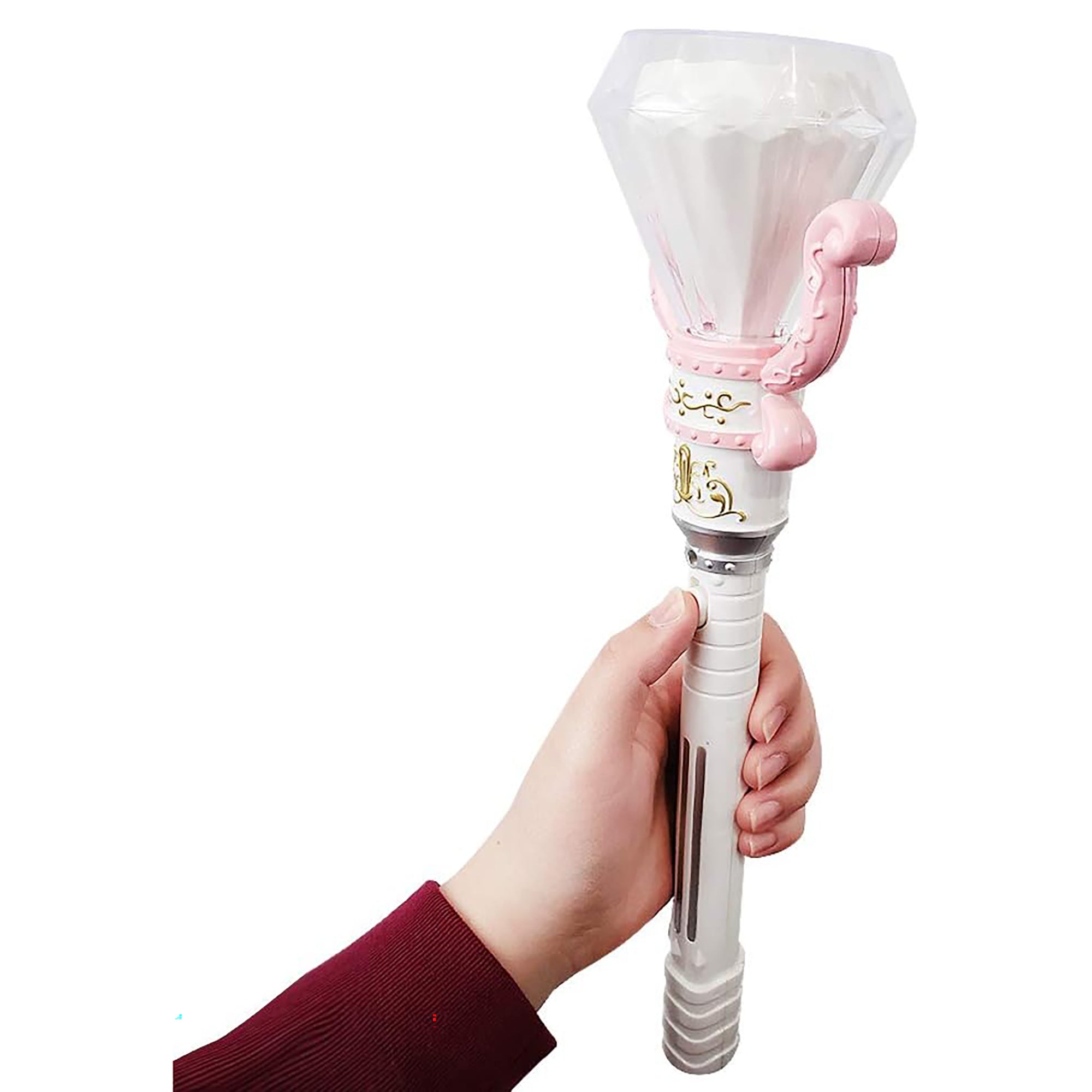 Enchanted Princess Light-Up Spinning Diamond Wand – White - Image 3