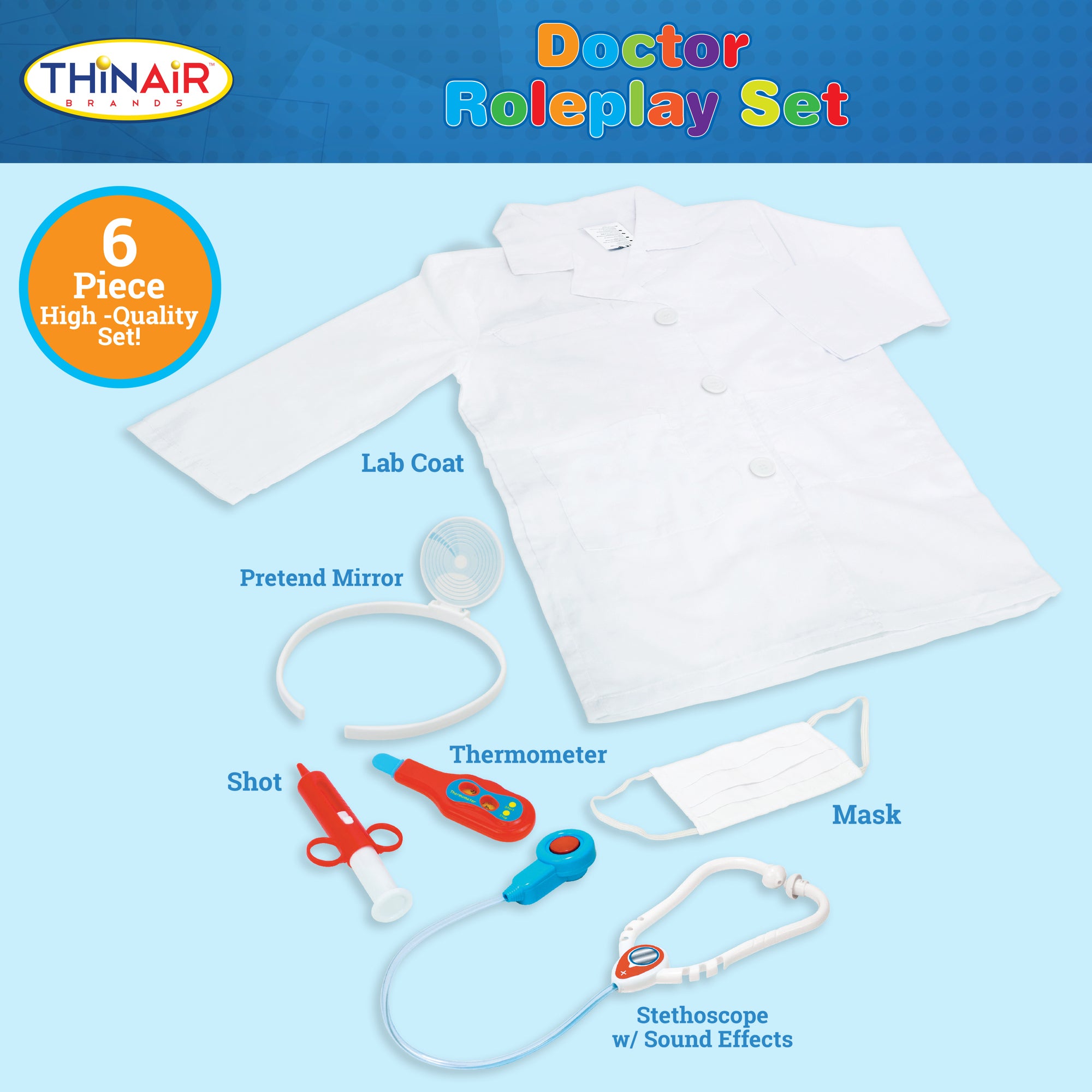 Alternative view of Playful Minds 6pc Doctor Dress Up Set - White & Red