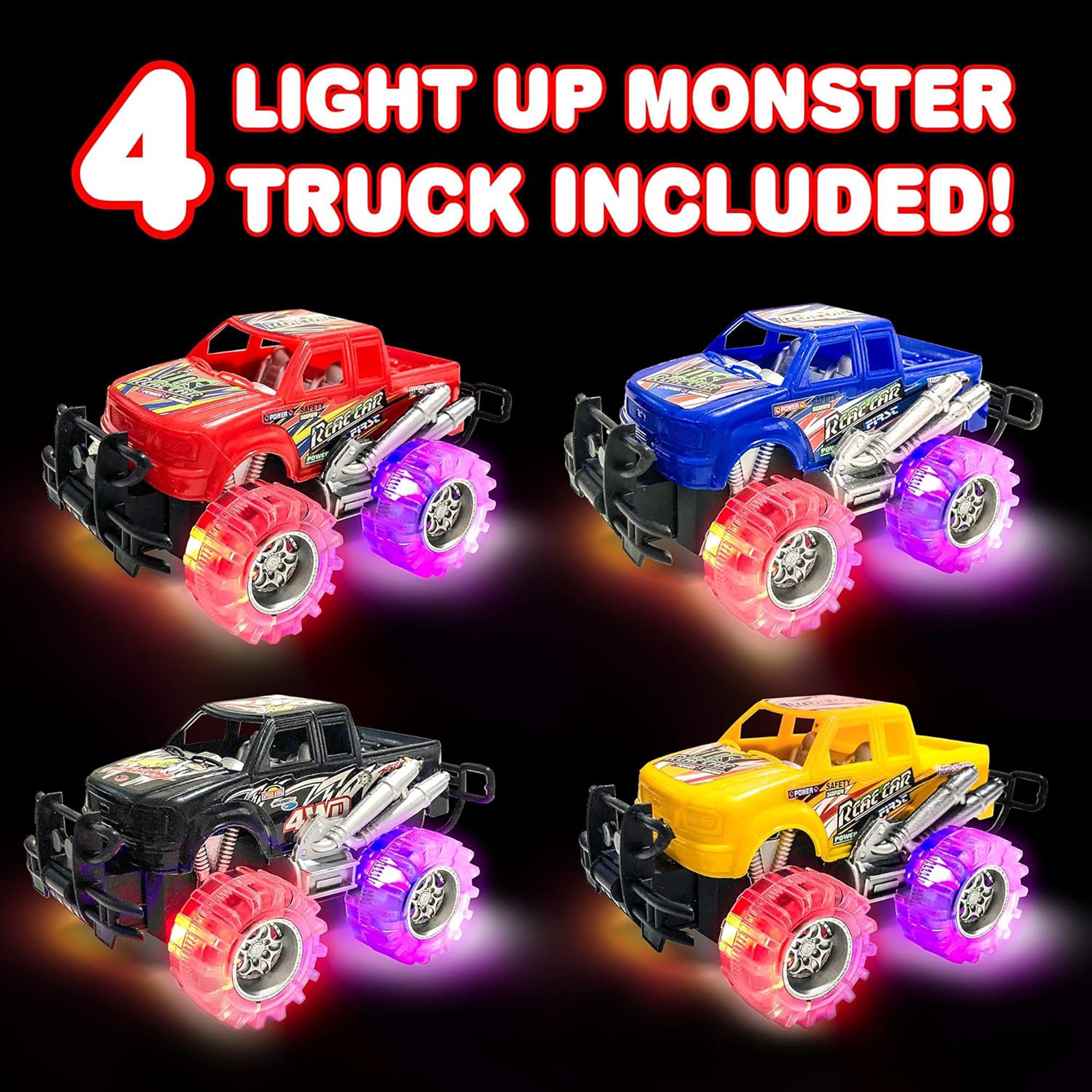 Brilliant Blaze Light-Up Monster Truck Set - 4pc