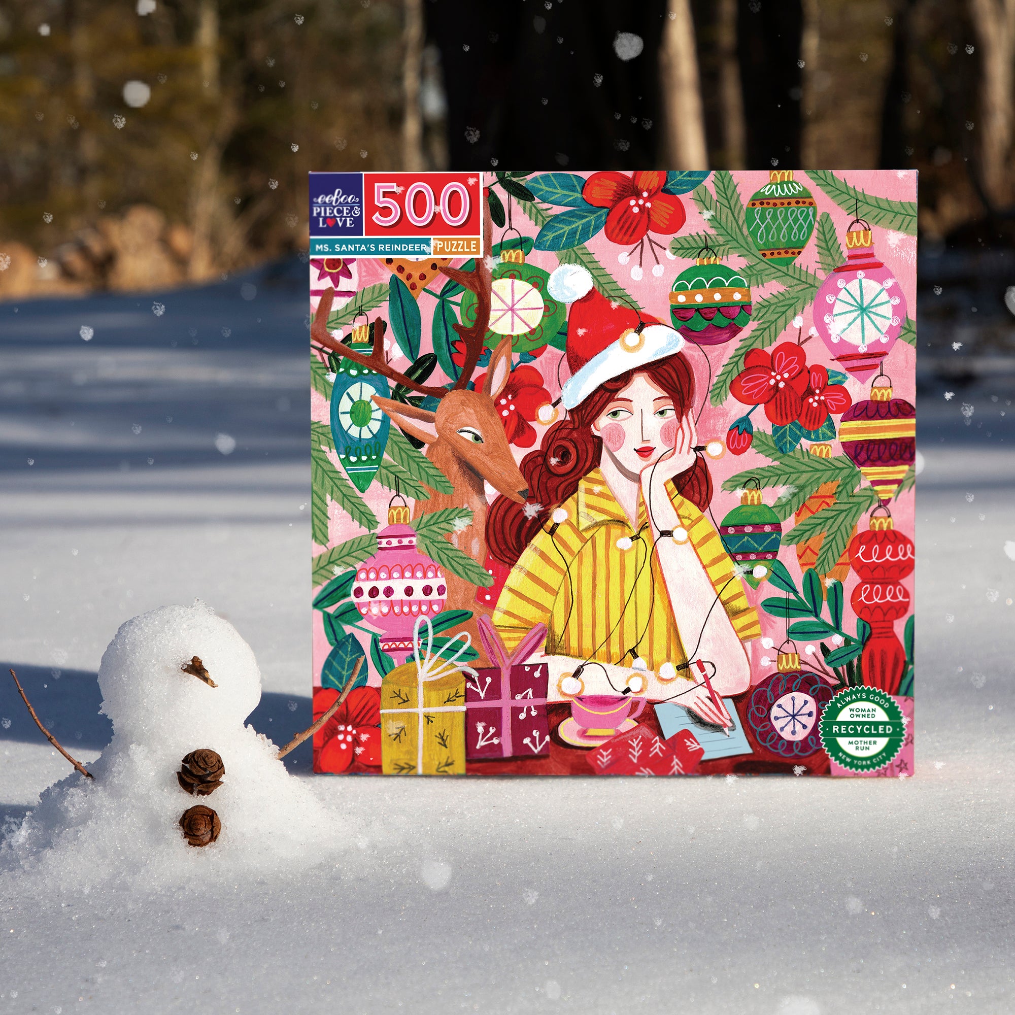 Piece&Love Ms. Santa's Reindeer Christmas Jigsaw Puzzle - 500 pc - Image 3